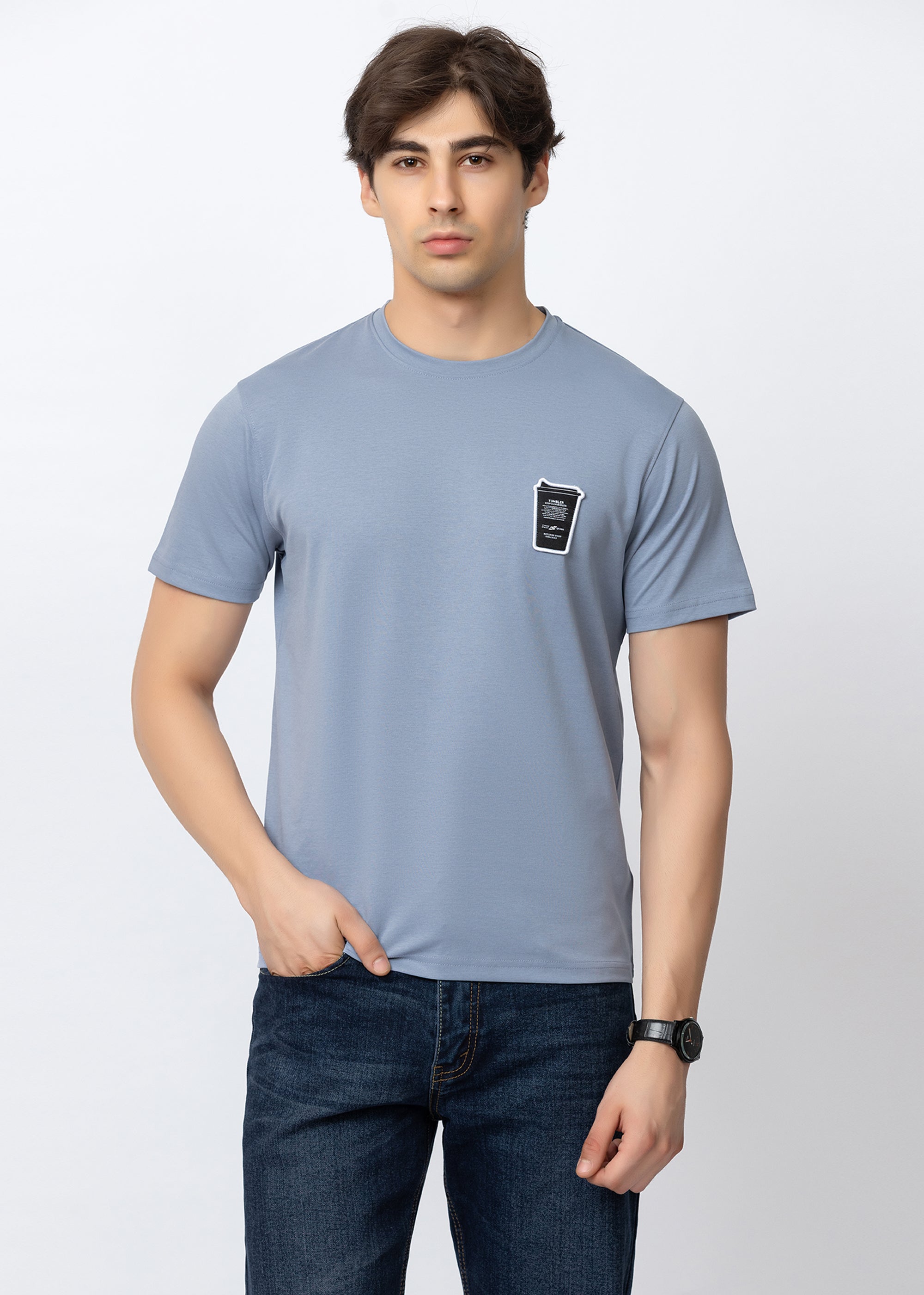 SKY COTTON RICH CREW NECK T-SHIRT