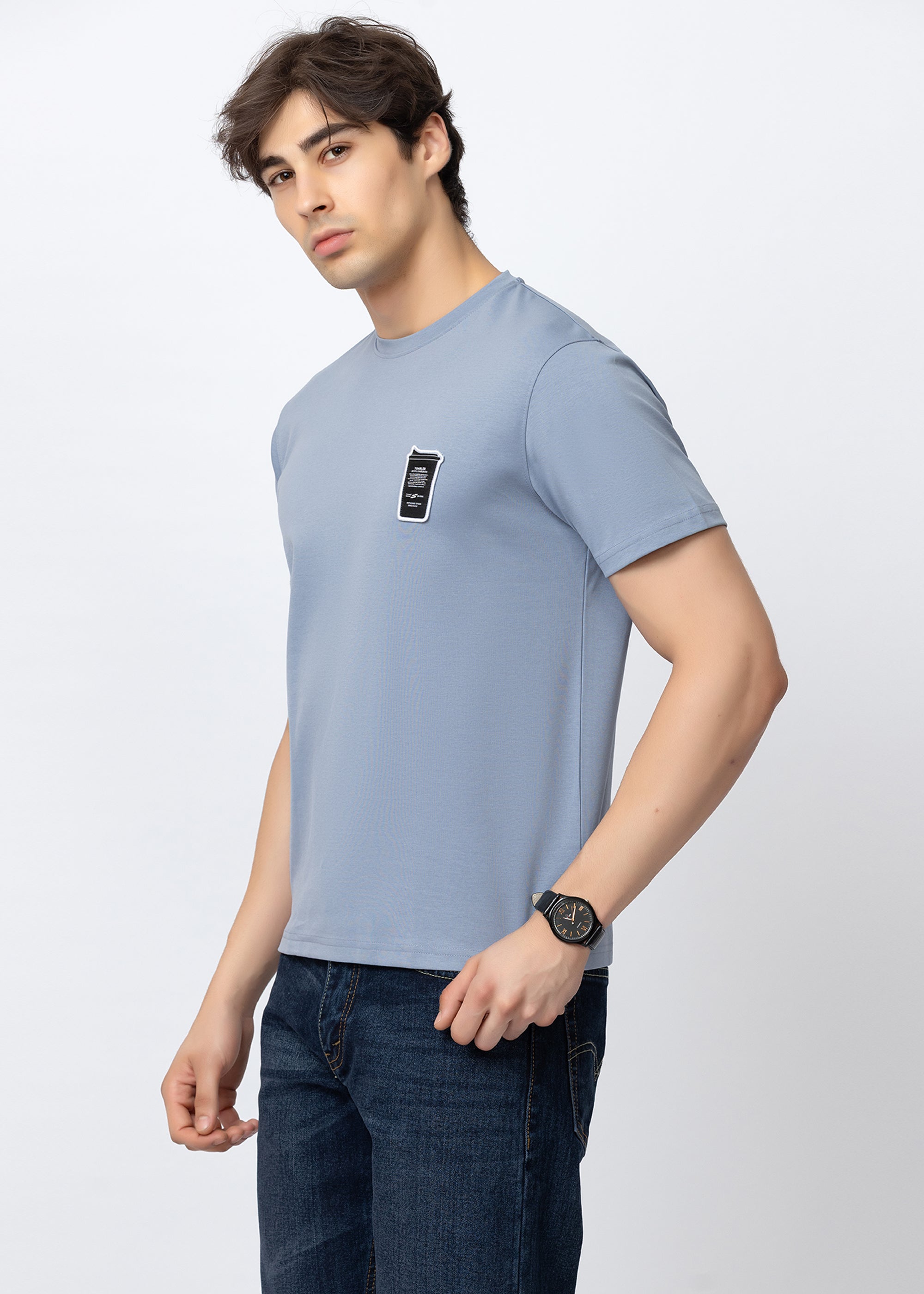 SKY COTTON RICH CREW NECK T-SHIRT