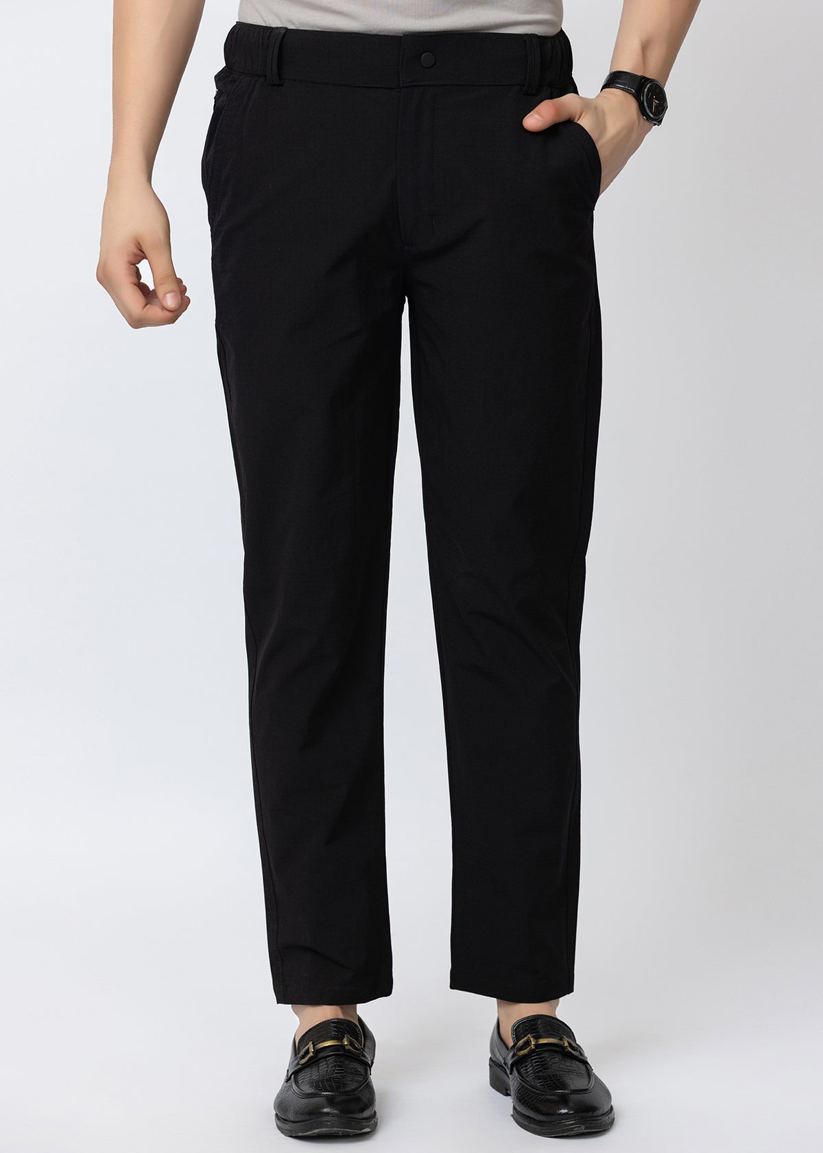 BLACK COMFORT FIT PANT
