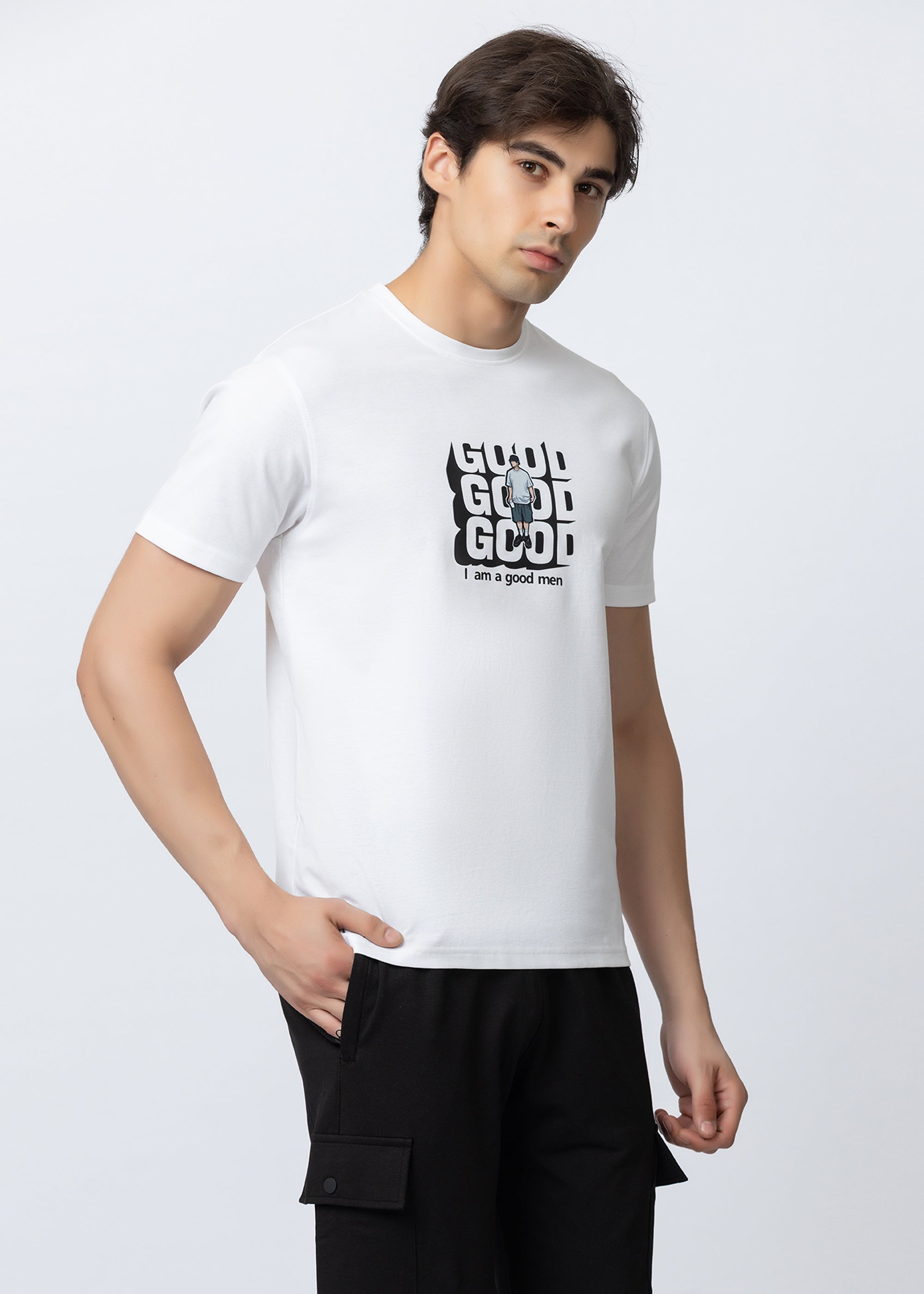 White Graphic Printed Crew Neck T-Shirt