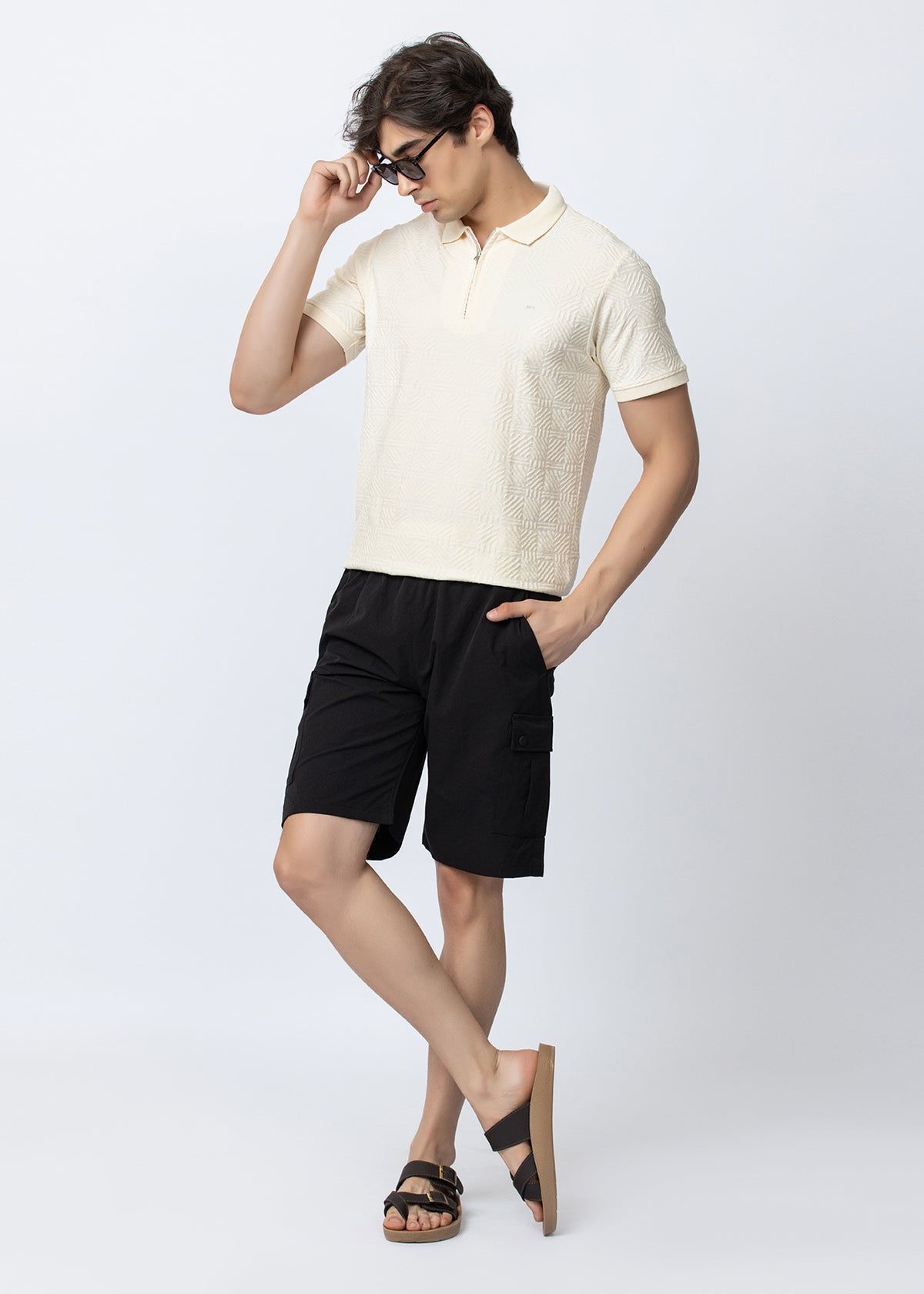 Black cotton shorts