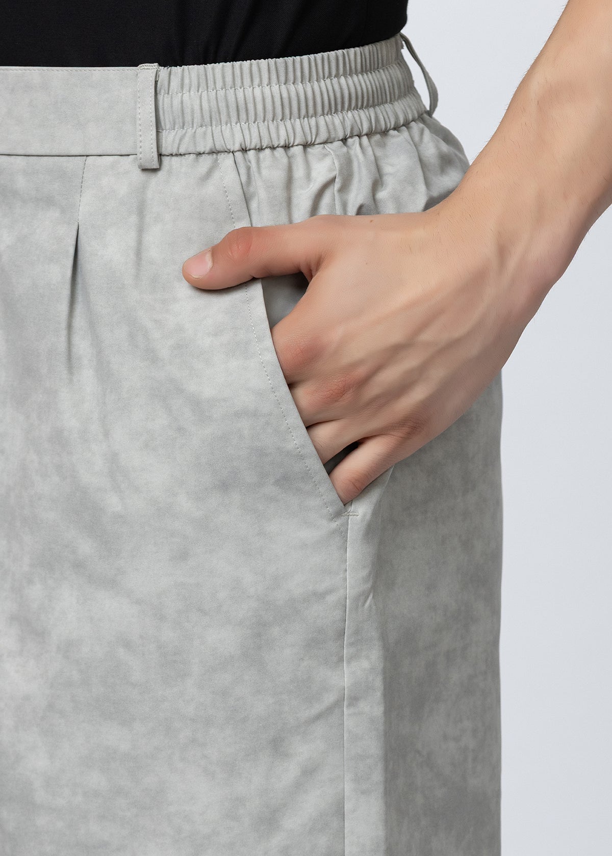 GREY COMFORT FIT PRINTED PANT