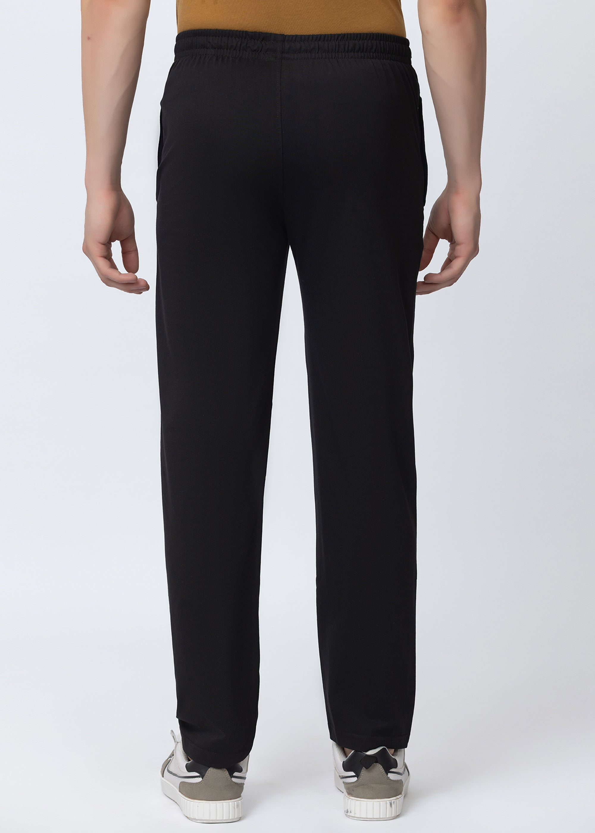 BLACK COTTON BLENDED LOUNGE PANT