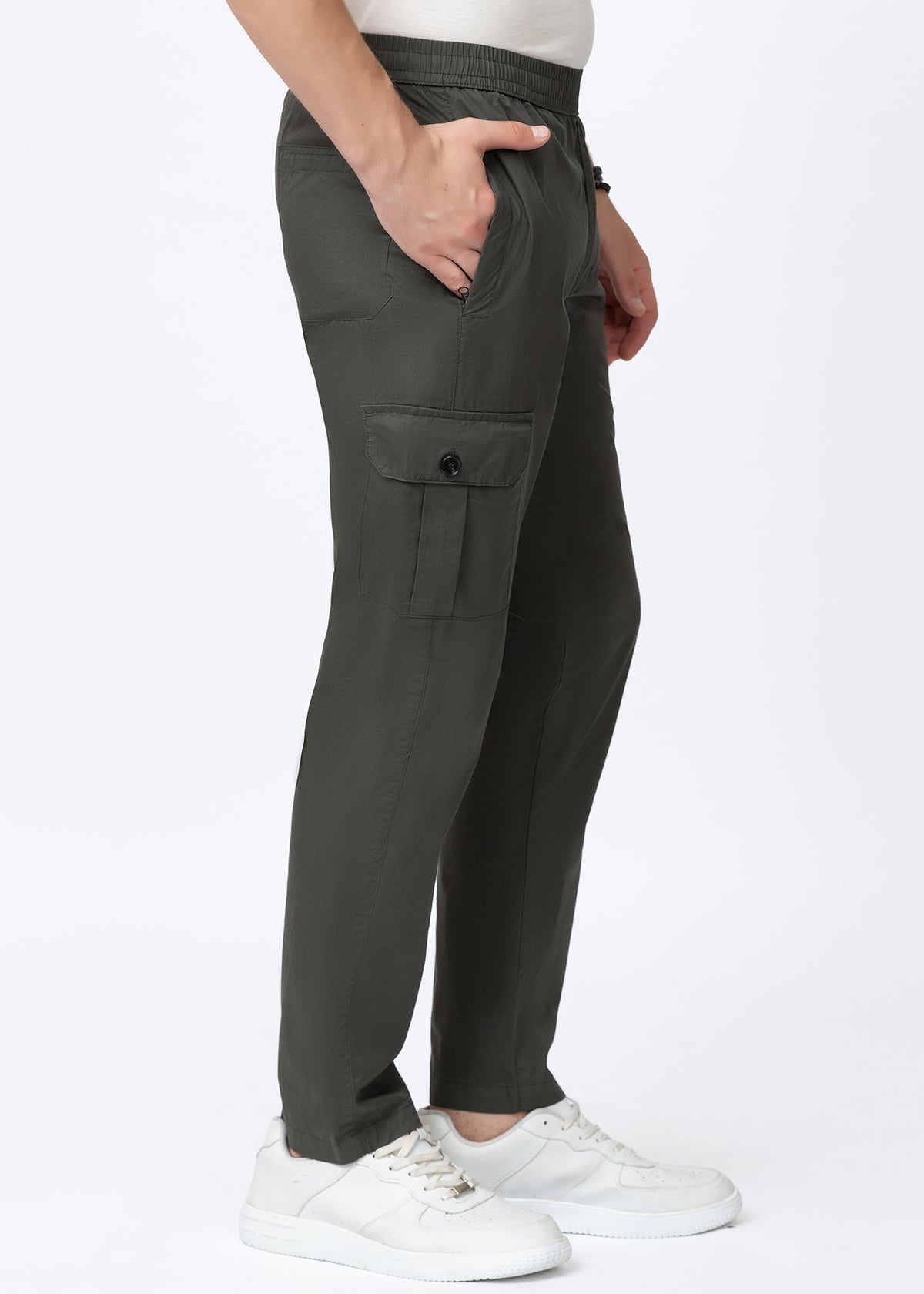OLIVE COTTON CARGO UTILITY PANT