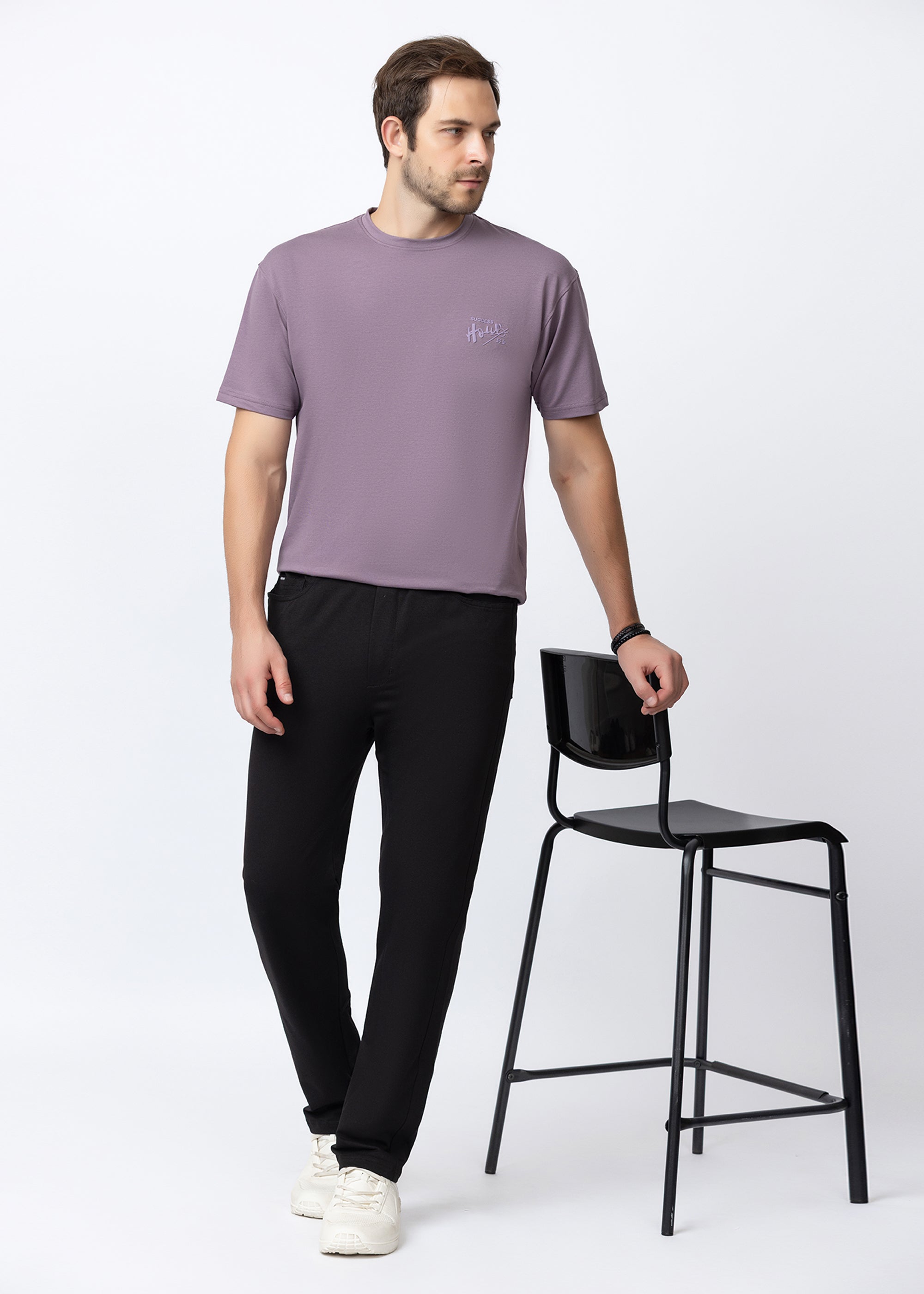 BLACK COMFORT FIT KNITTED PANT
