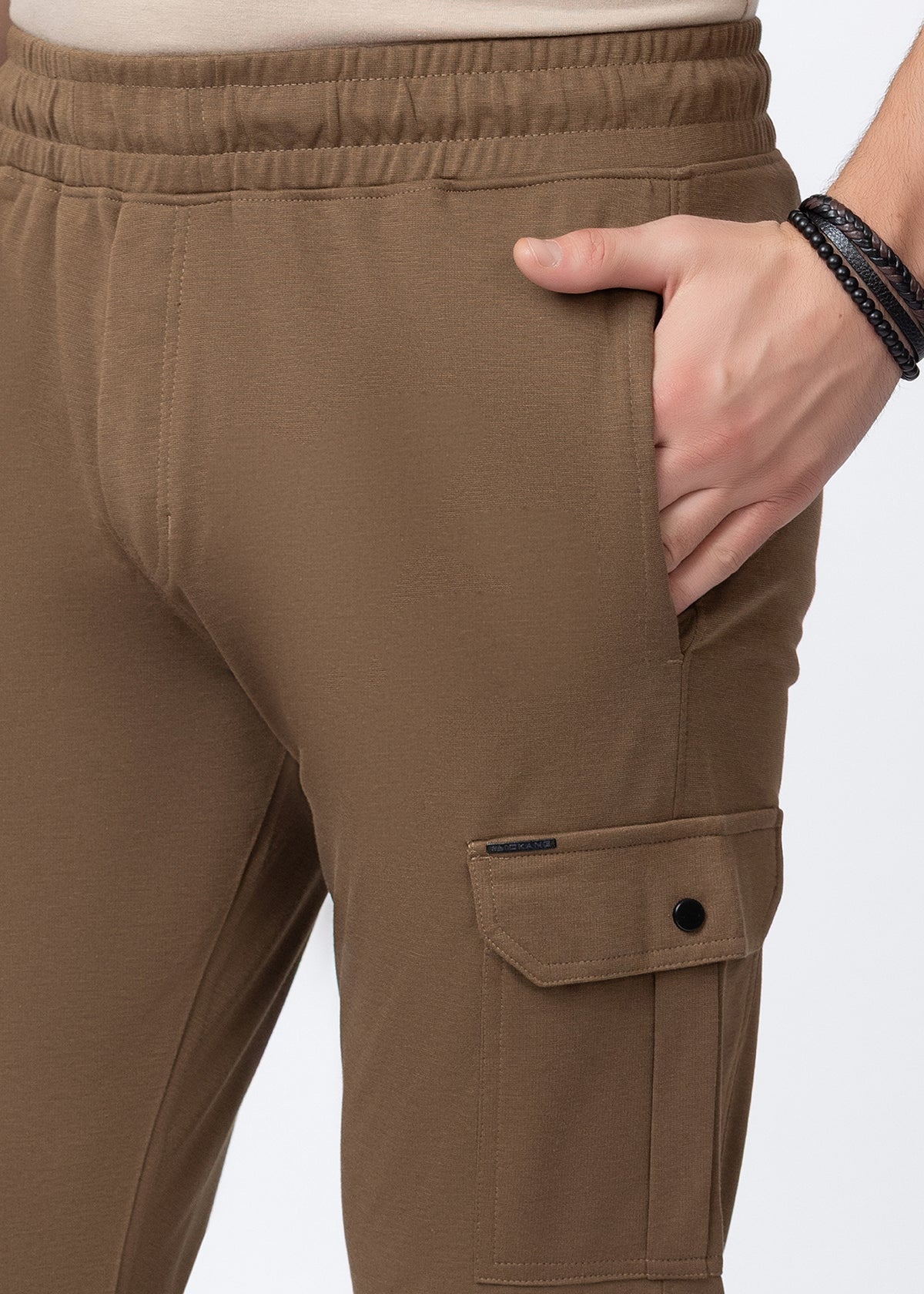 BROWN COTTON WASHED CARGO PANT