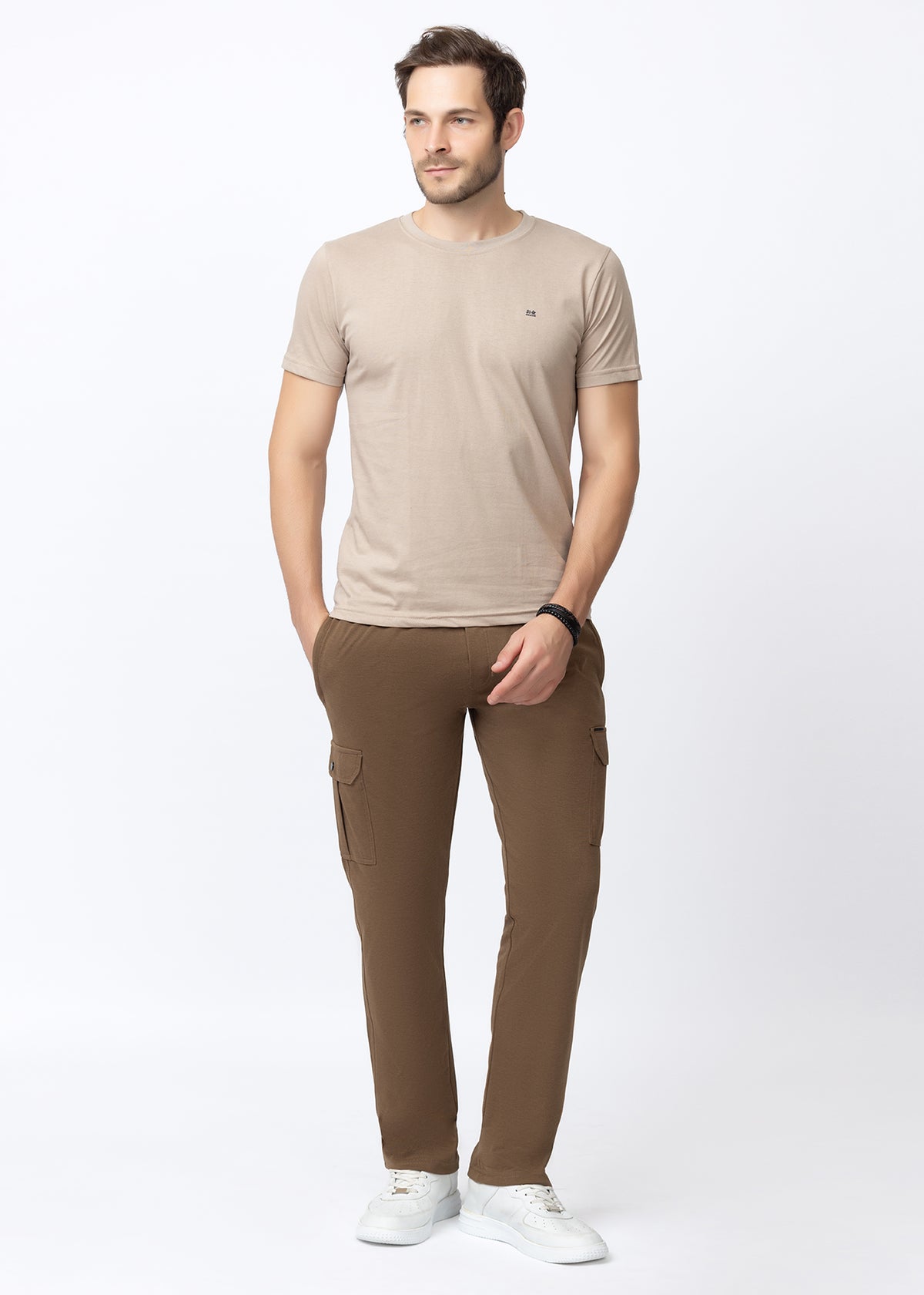 BROWN COTTON WASHED CARGO PANT