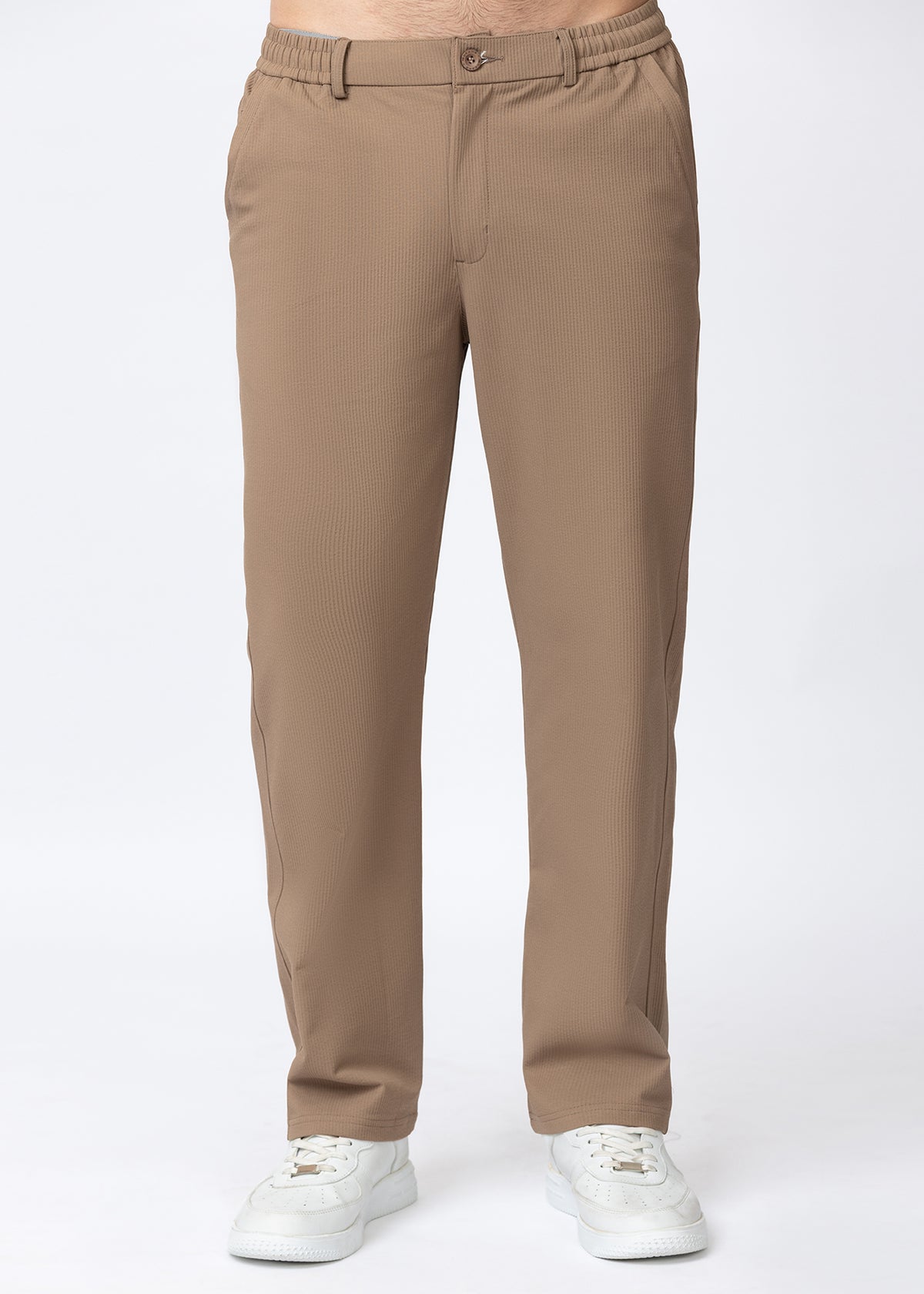 Beige Textured Cuban Collar Co-Ord Set