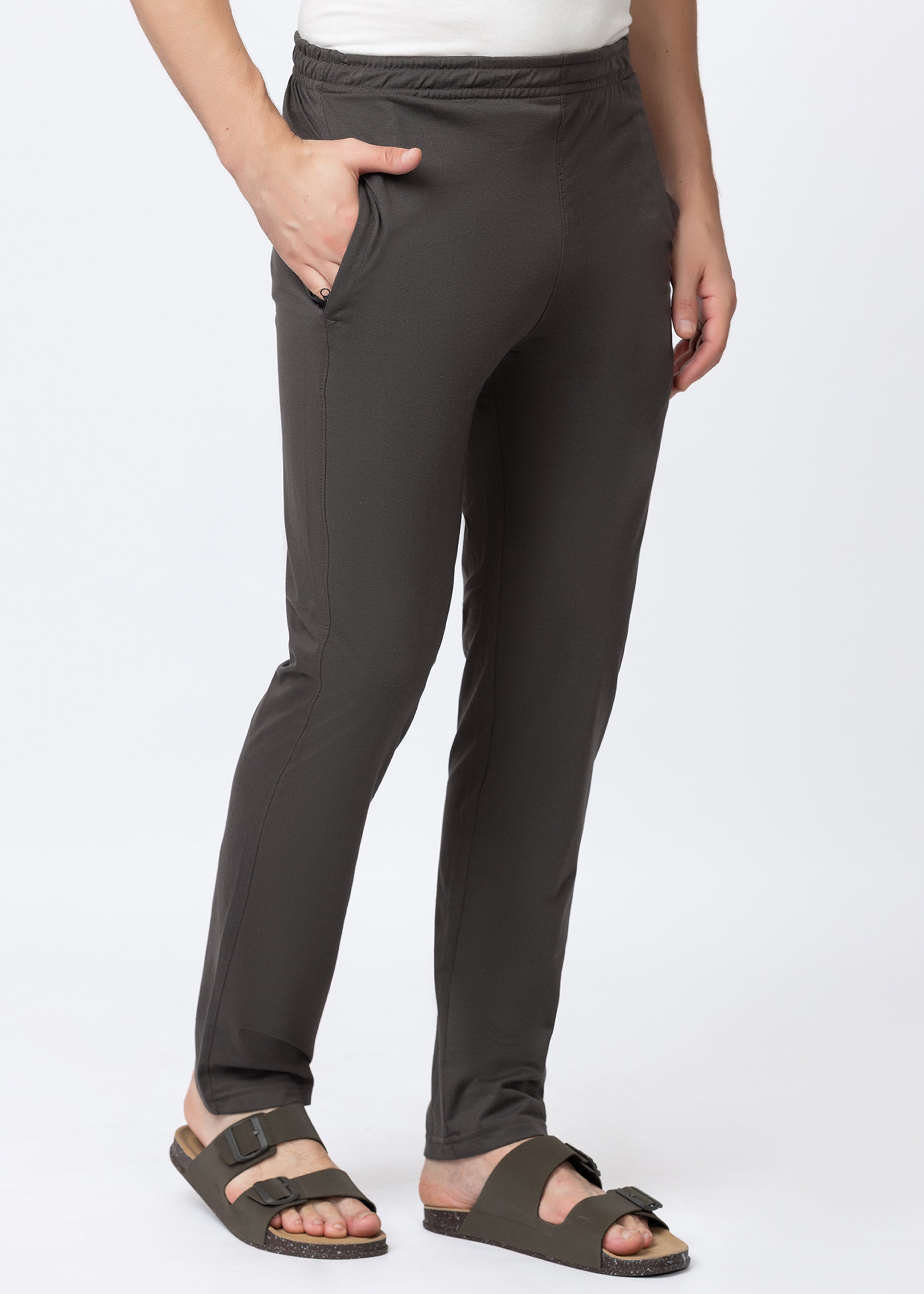 GREY COTTON BLENDED LOUNGE PANT