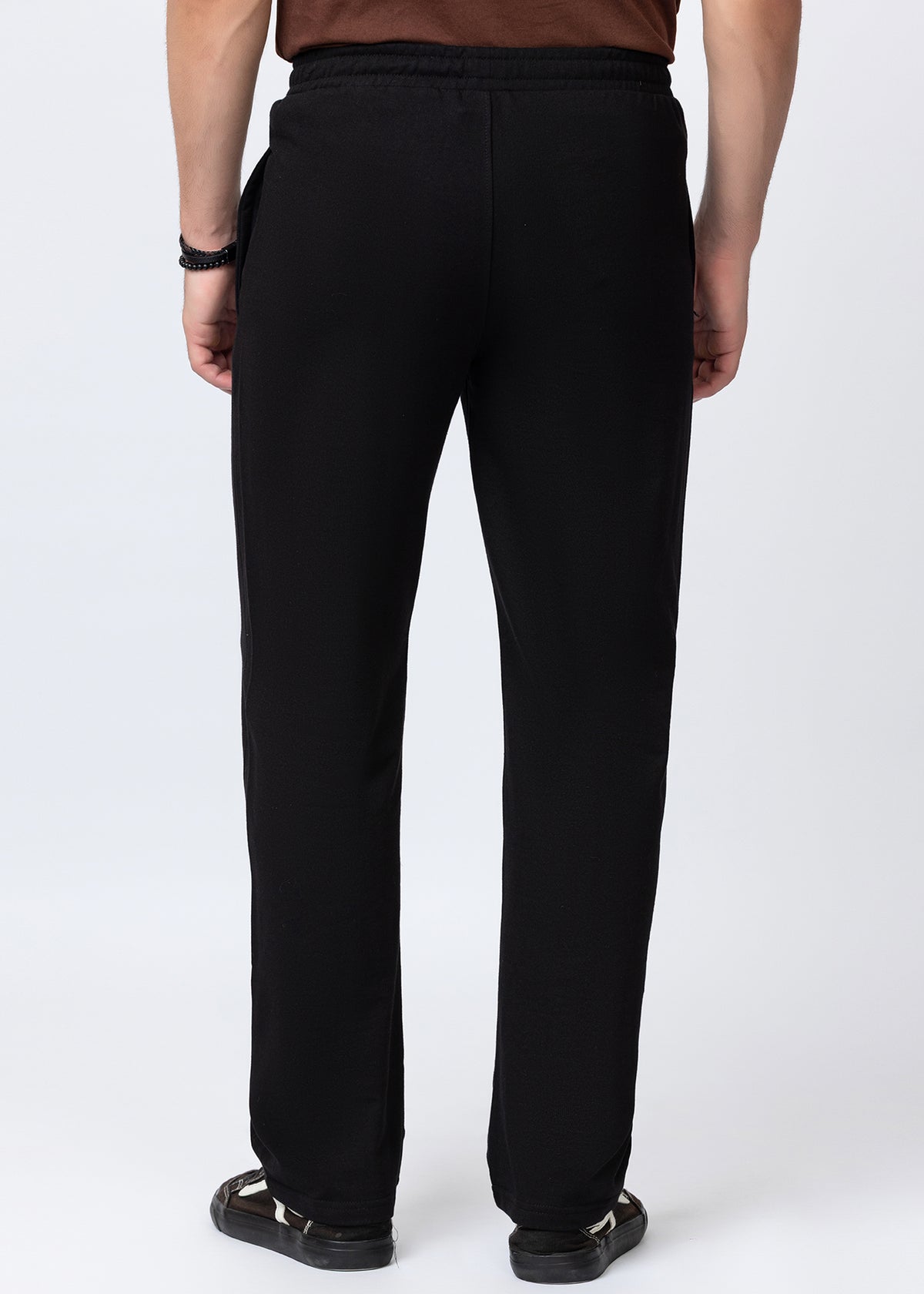 BLACK COTTON BLENDED LOUNGE PANT
