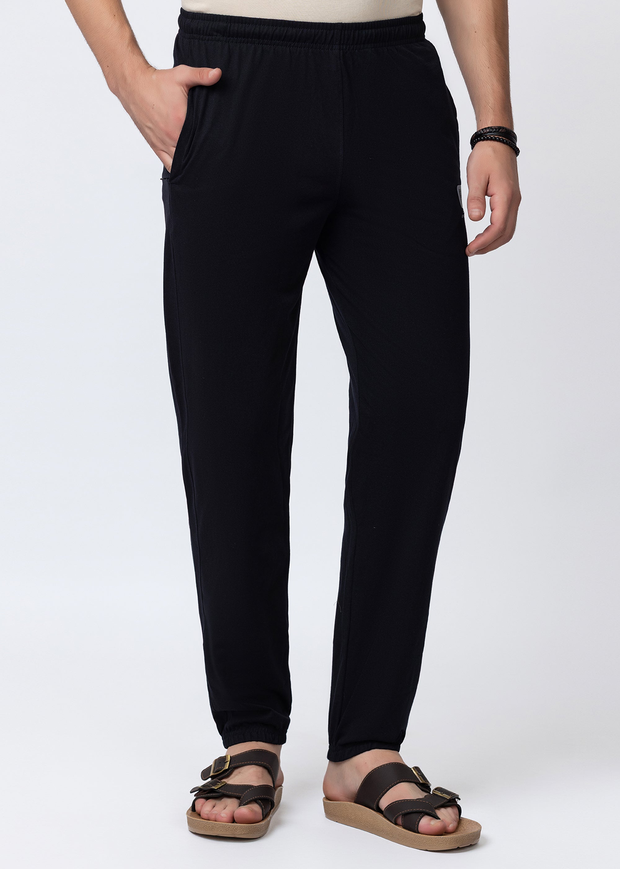 NAVY COTTON BLENDED LOUNGE PANT