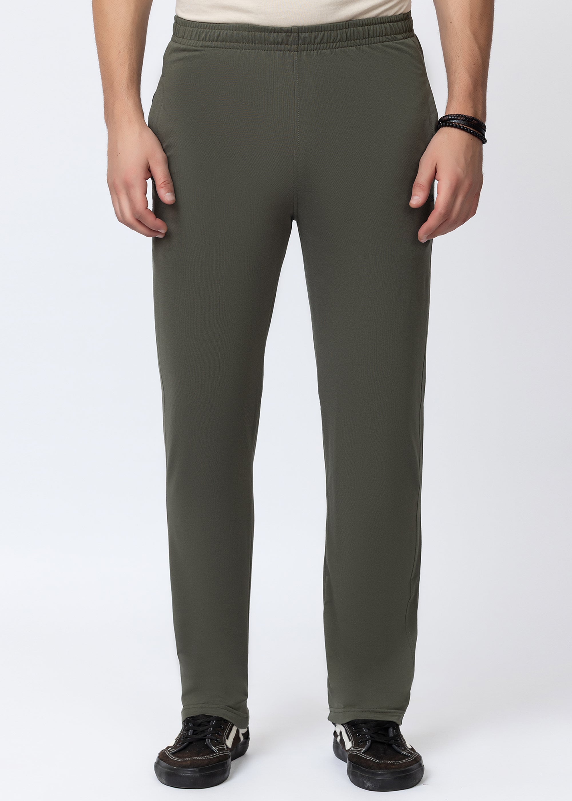 OLIVE COTTON BLENDED LOUNGE PANT
