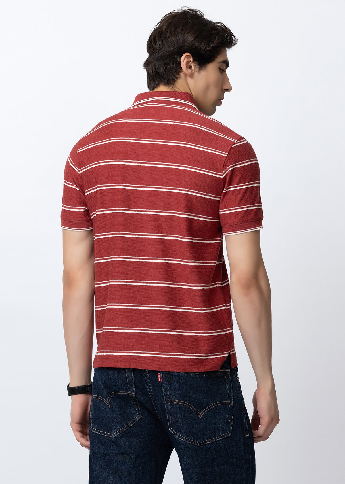 Dark red Knit Polo T-Shirt