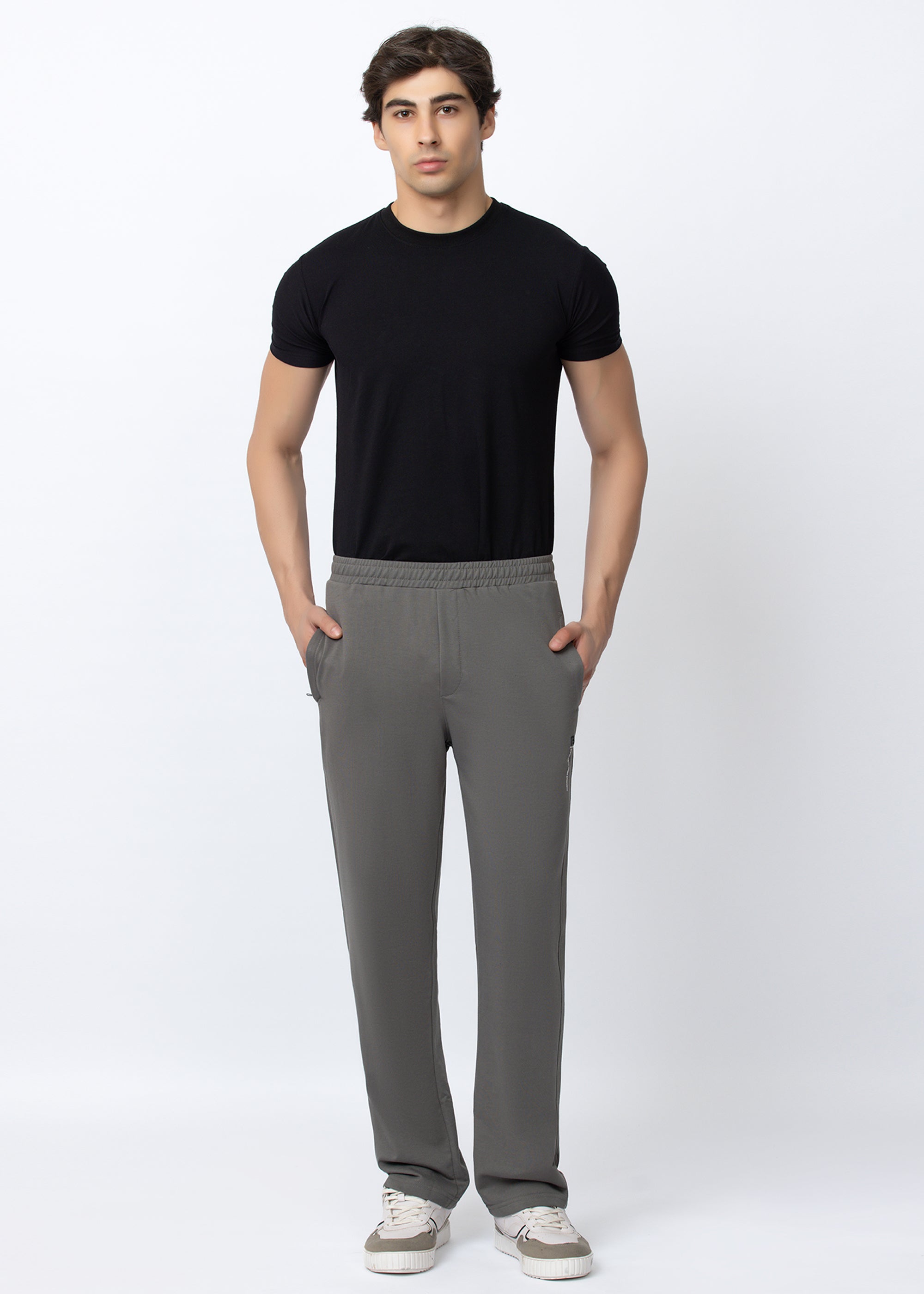 GREY COTTON BLENDED LOUNGE PANT