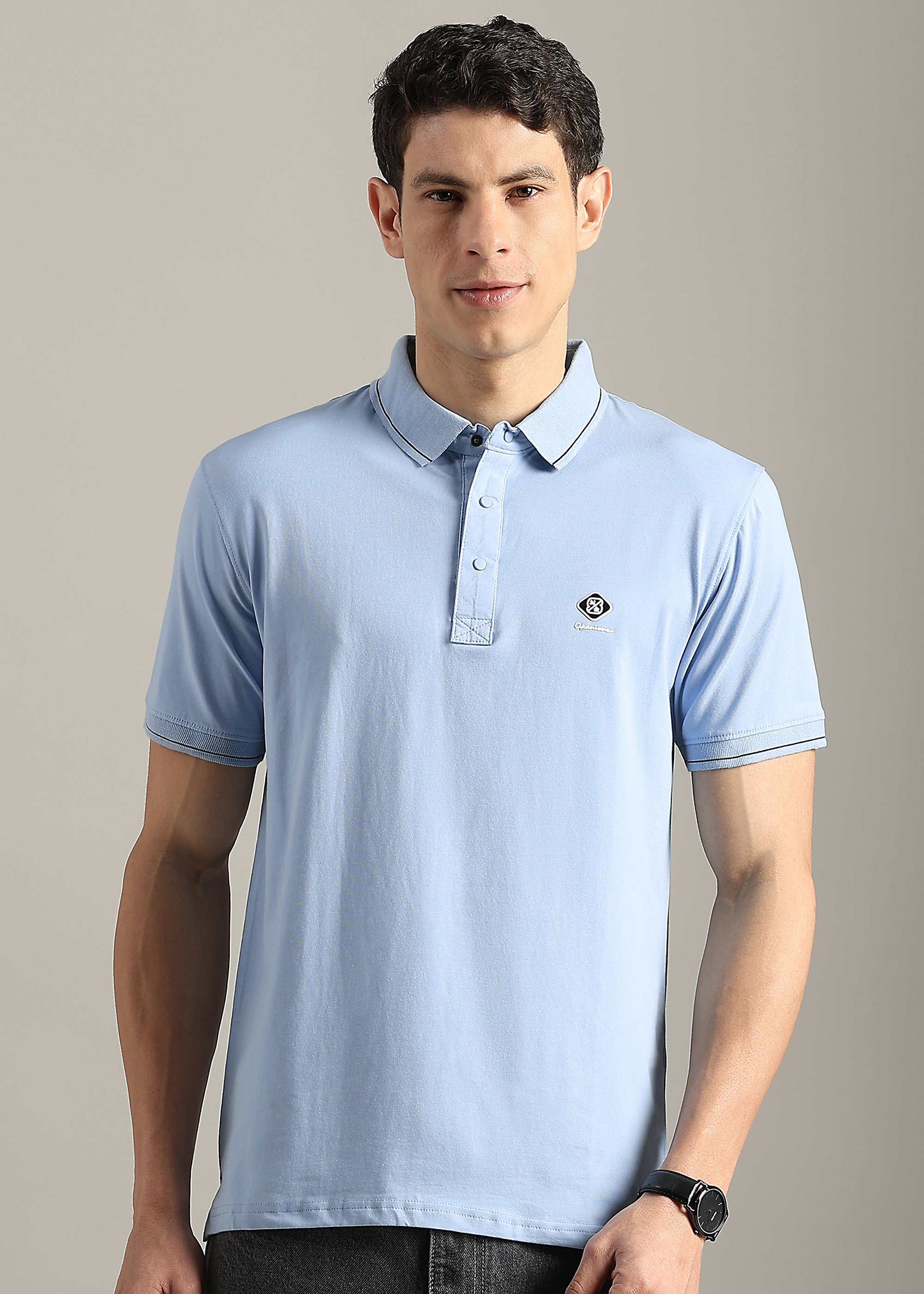 SKY SOLID COTTON ELASTANE POLO TEE