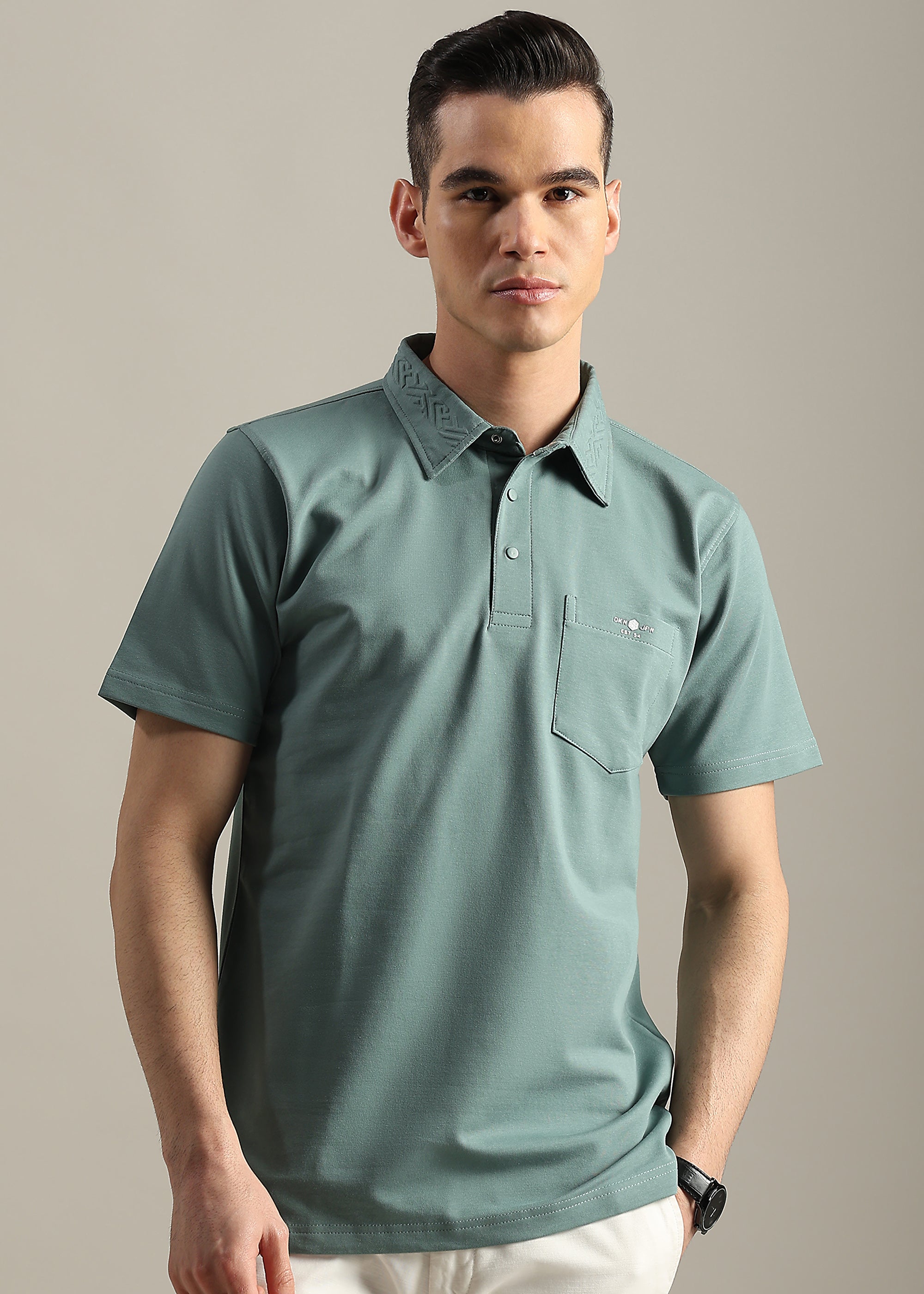 GREEN PREMIUM STRUCTURED POLO SHIRT