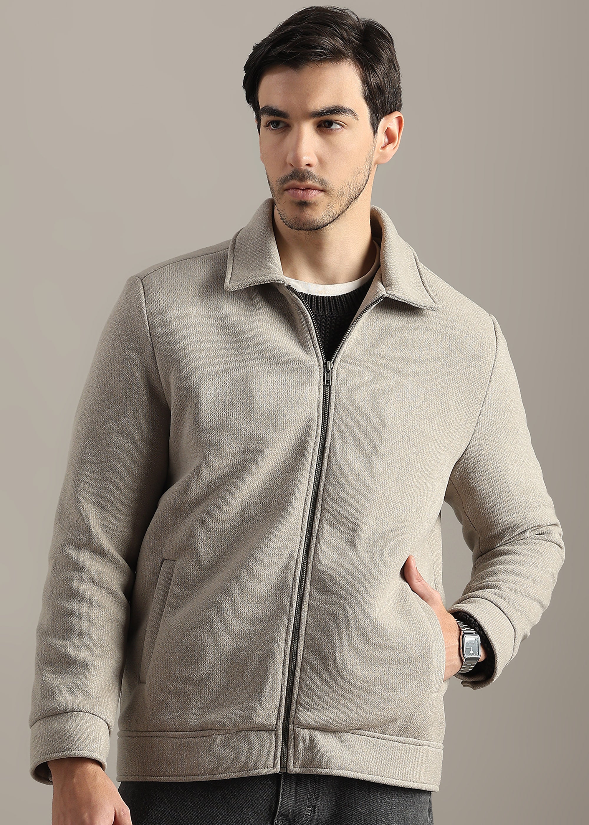 FAWN STRUCTURED BLOUSON FULL SLEEVE JACKET