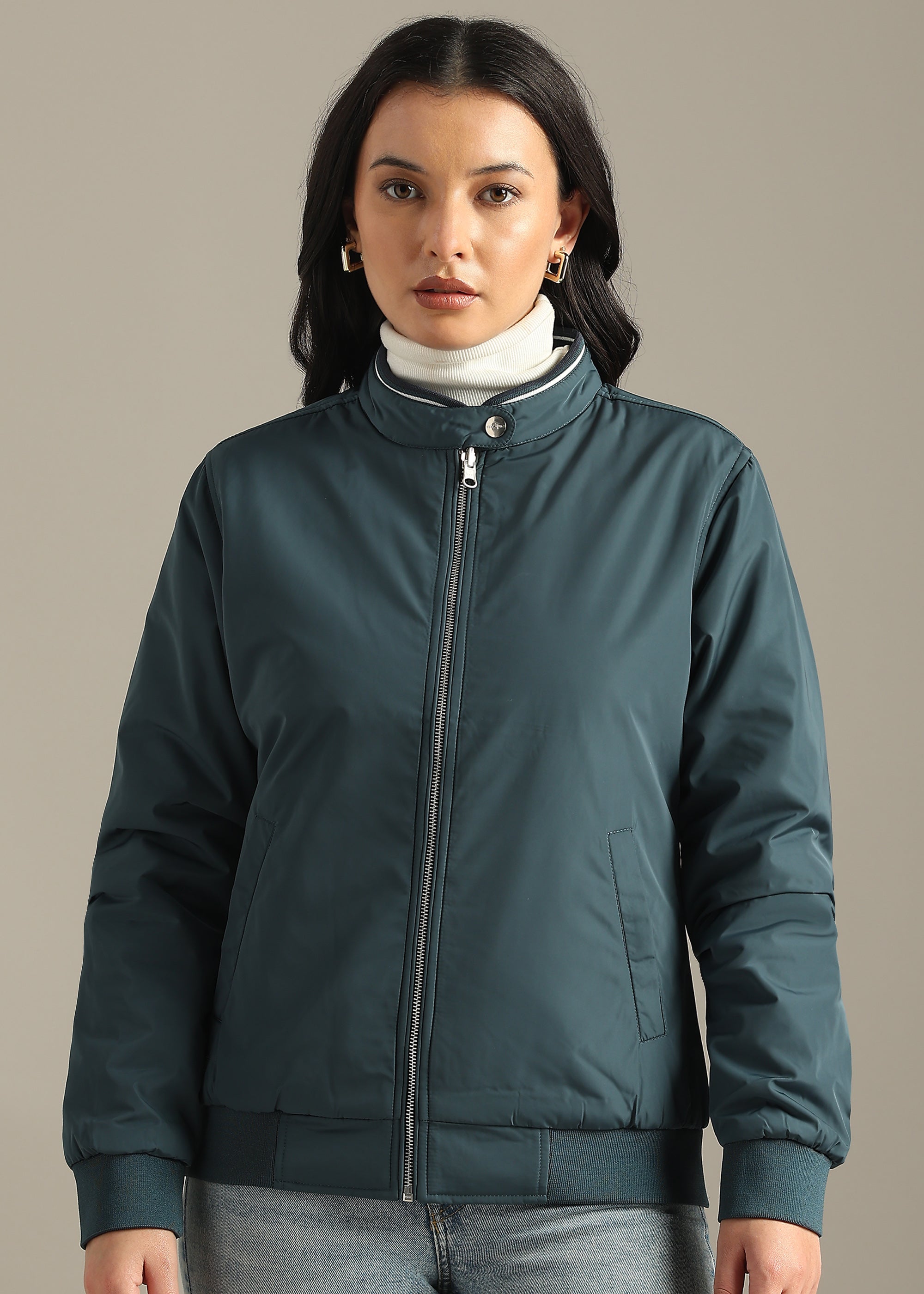 BLUE NYLON PREMIUM REVERSIBLE FULL SLEEVE JACKET