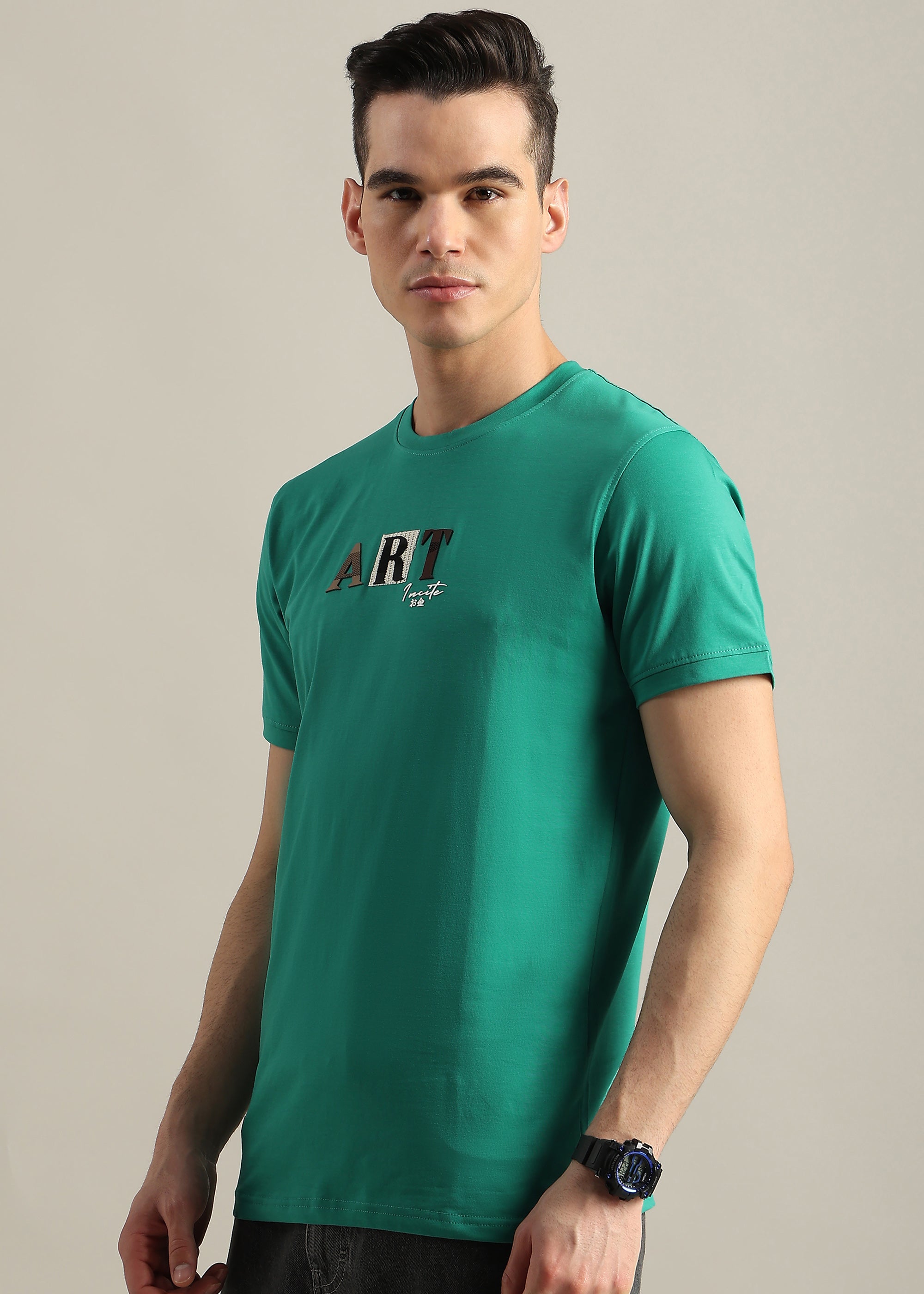 GREEN PREMIUM COTTON ELASTEN T-SHIRT