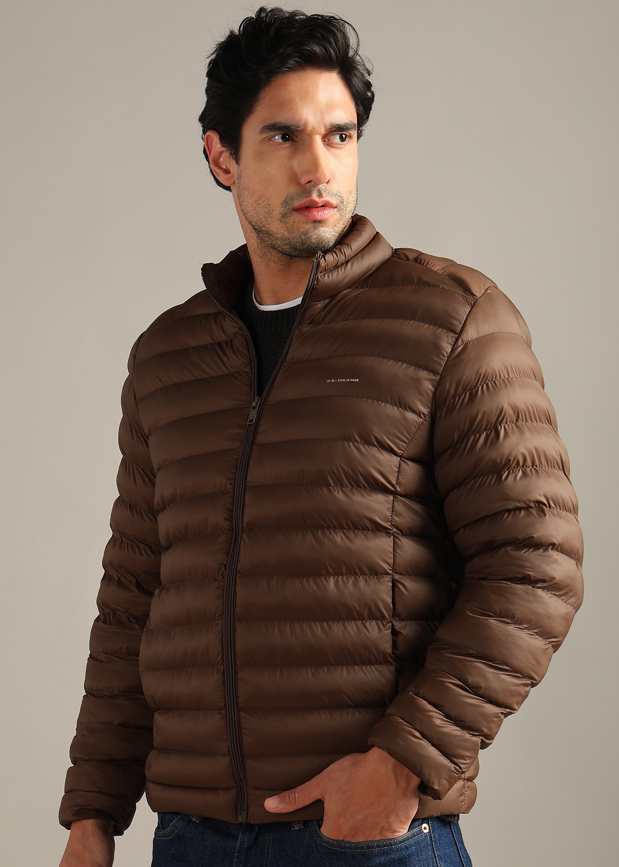 COFFEE WEIGHT LESS WARMTH+PORTABLE FULL SLEEVE JACKET