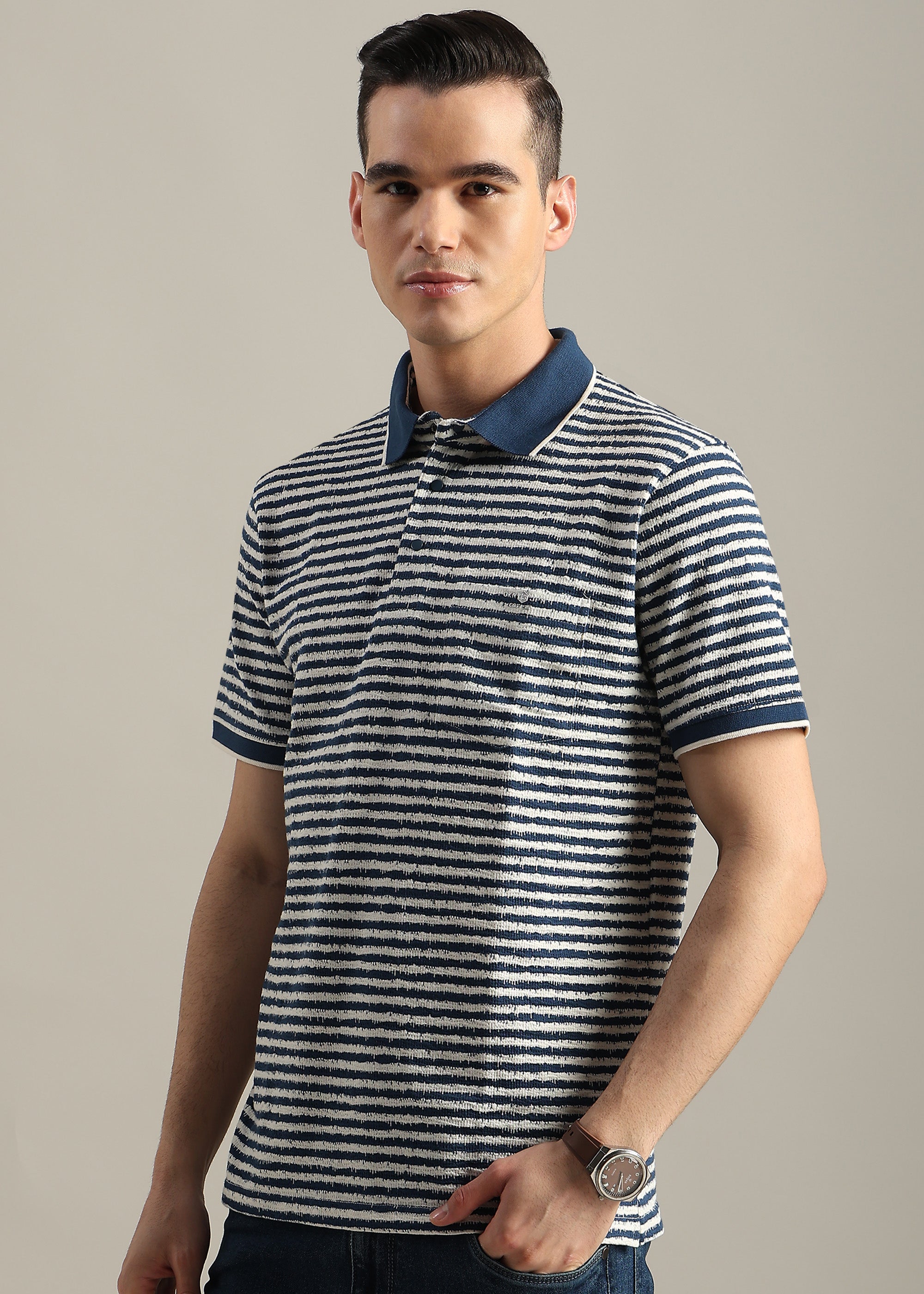 BLUE PREMIUM STRUCTURED POLO SHIRT