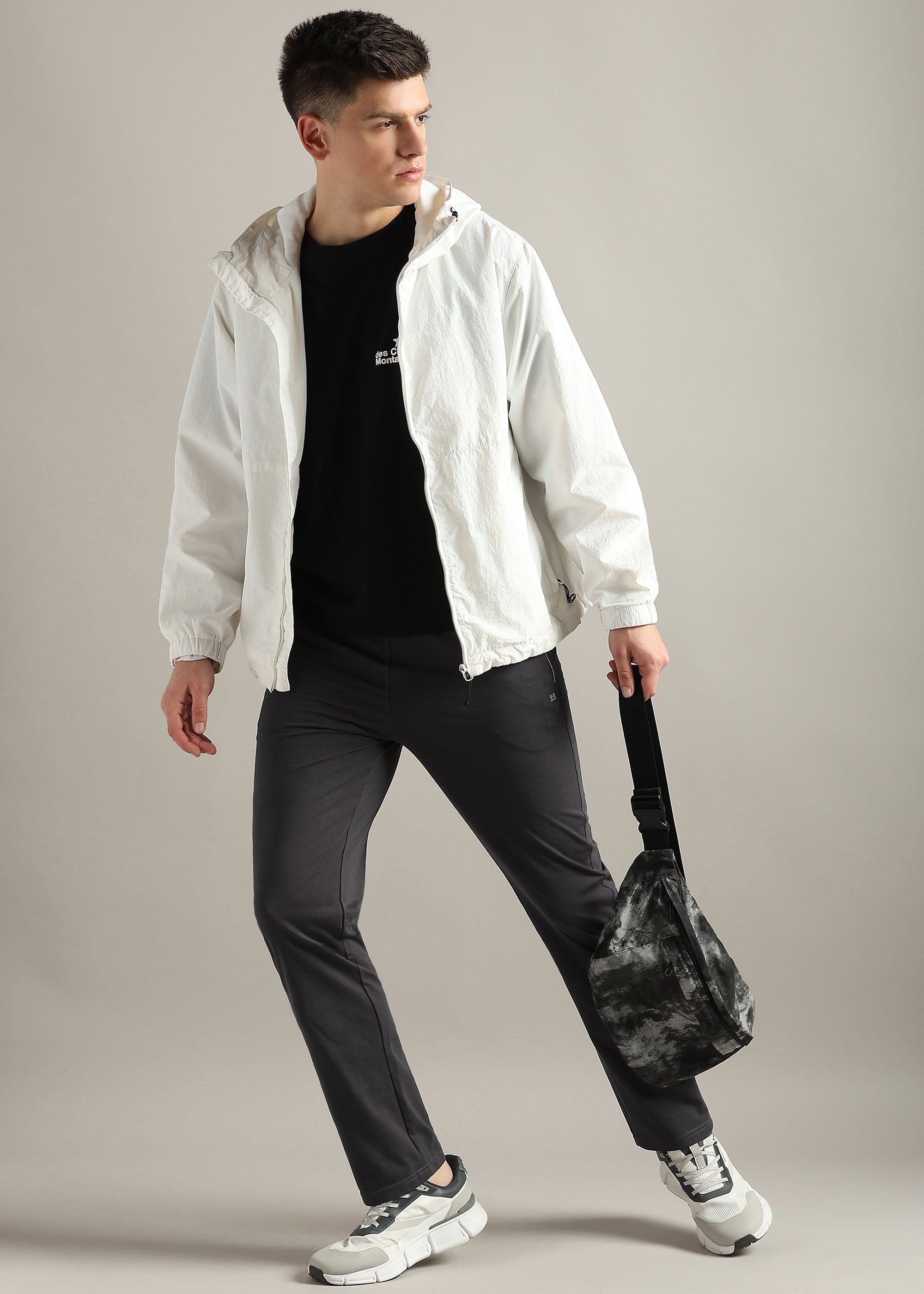 GREY SOLID COTTON BLENDED LOUNGE PANT