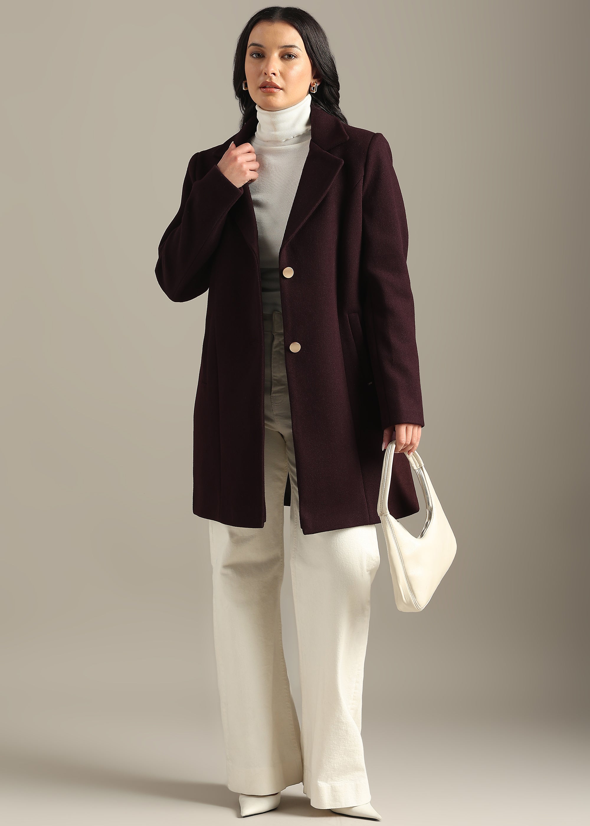 WINE SOLID WINTER ESSENTIAL COAT