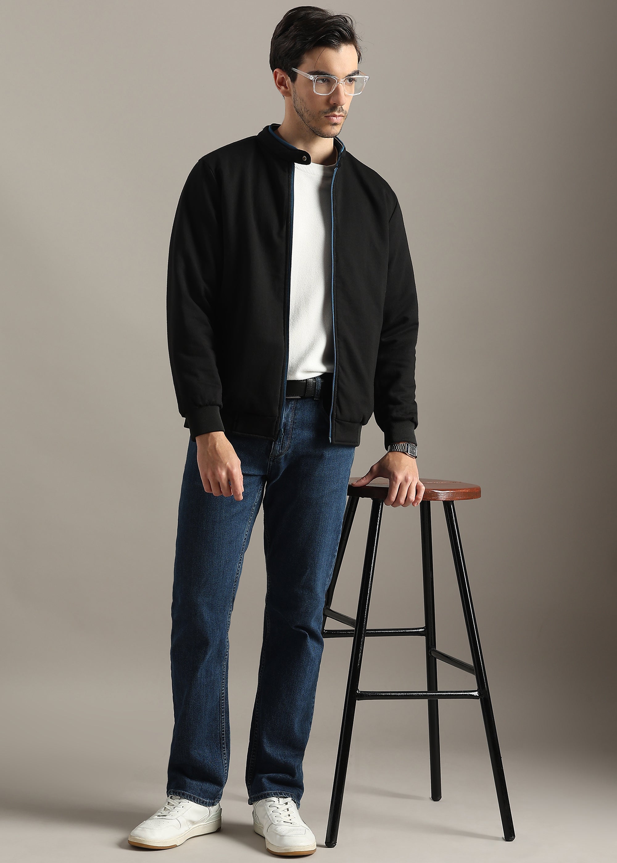 DENIM SOLID REVERSIBLE WITH SWEAT SHIRT INSIDE