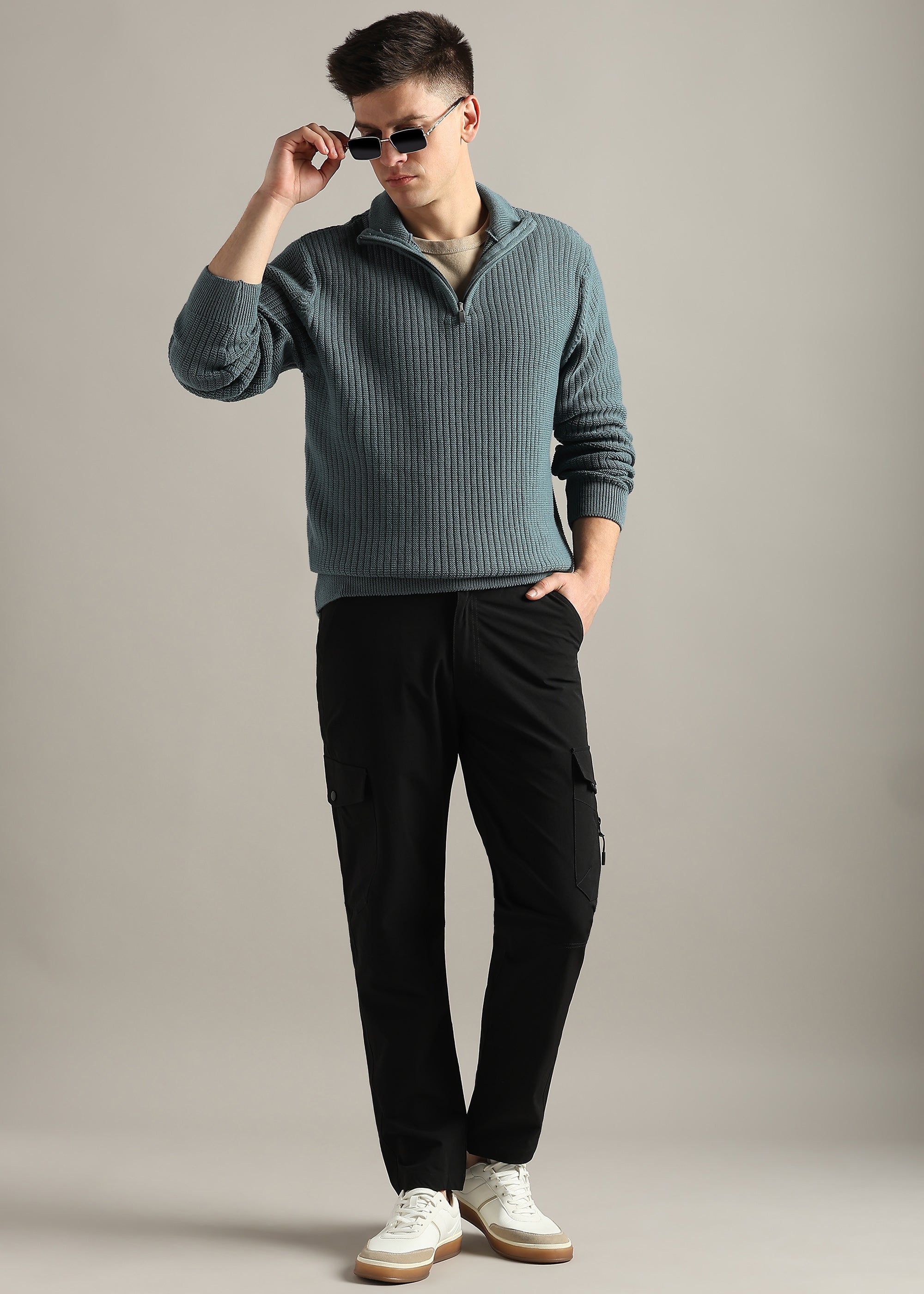 BLACK PREMIUM NYLON BLENDED CARGO PANT