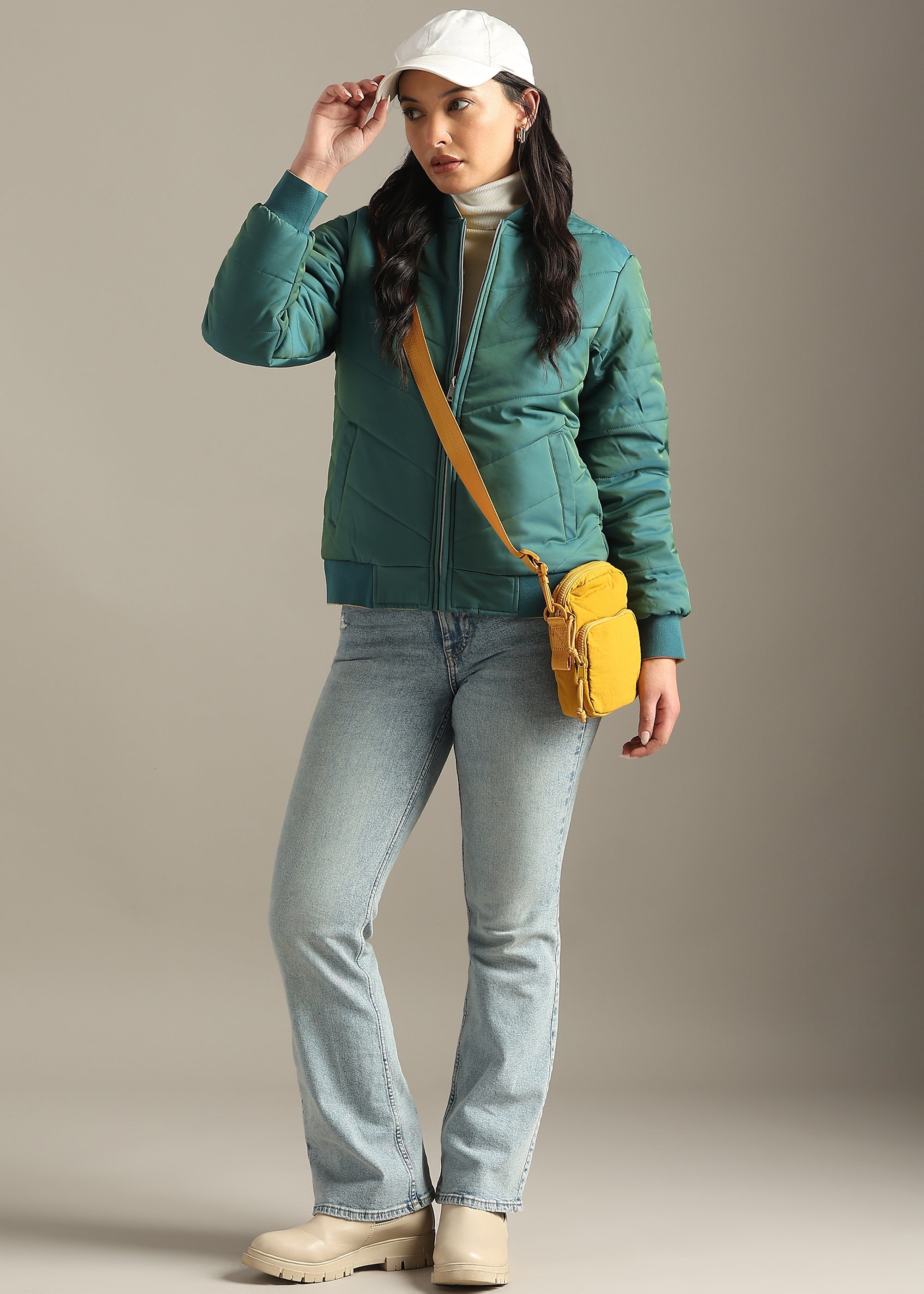 OLIVE SOLID REVERSIBLE TRENDY FULL SLEEVE JACKET