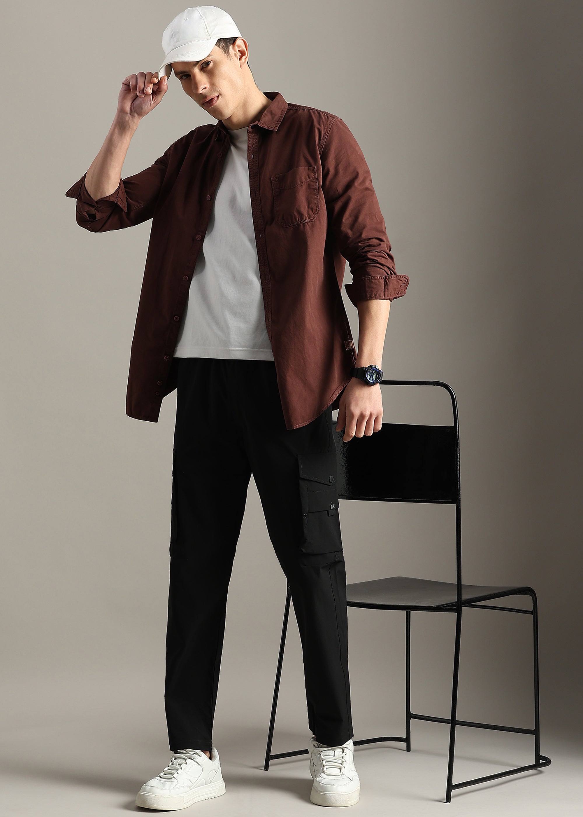 BLACK PREMIUM NYLON ELASTANE CARGO PANT