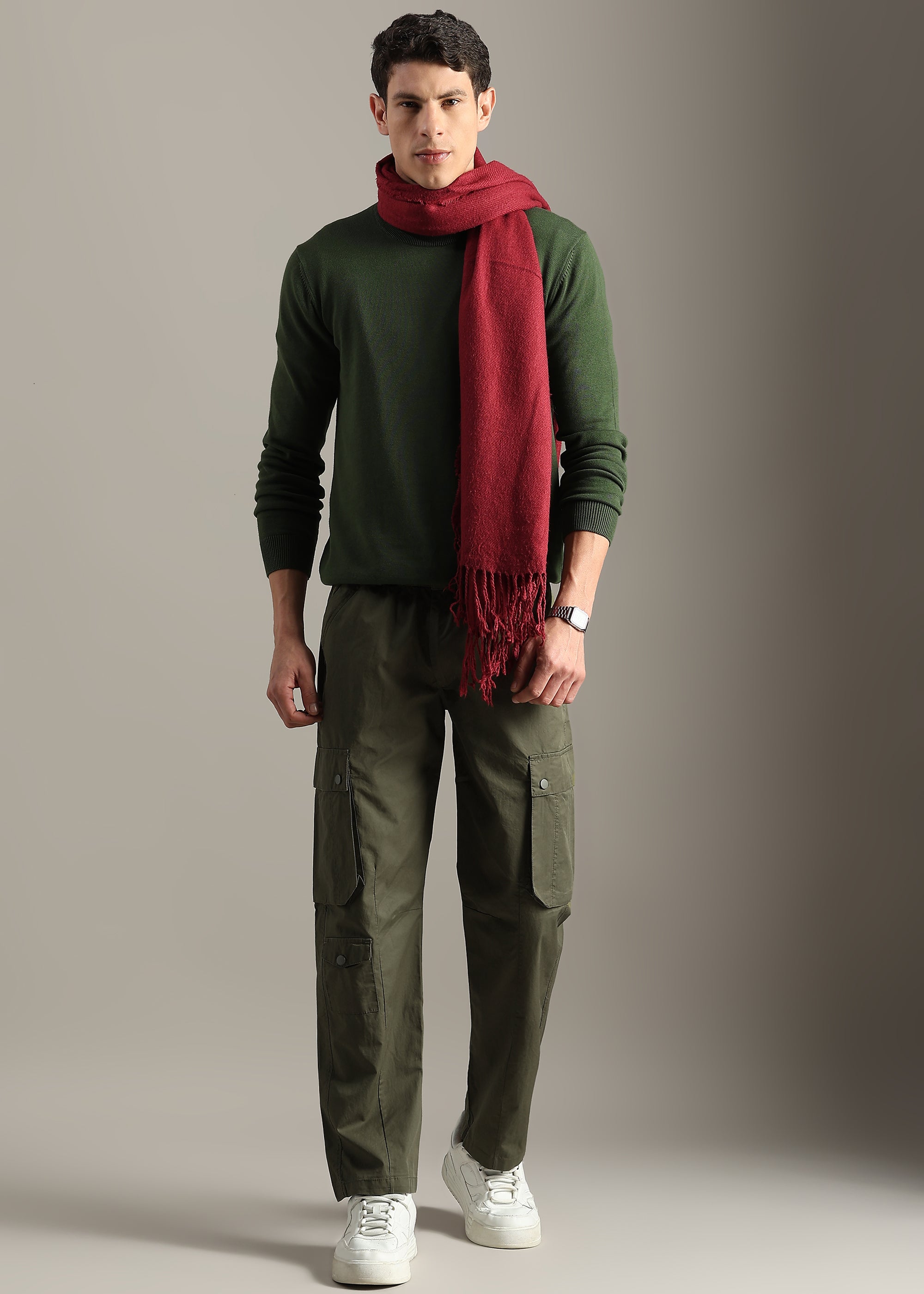 OLIVE MULTI POCKET COTTON CARGO PANT