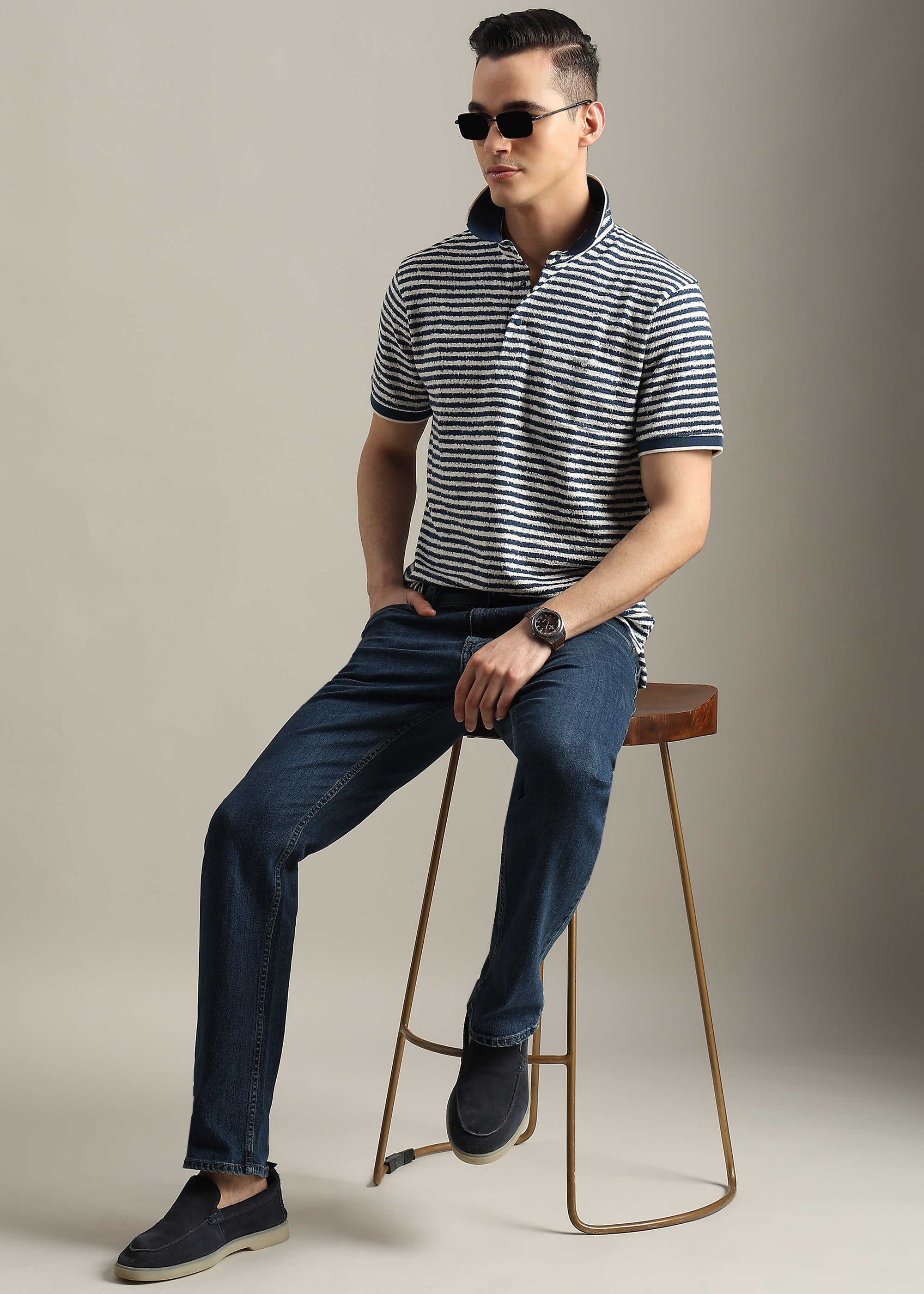 BLUE PREMIUM STRUCTURED POLO SHIRT