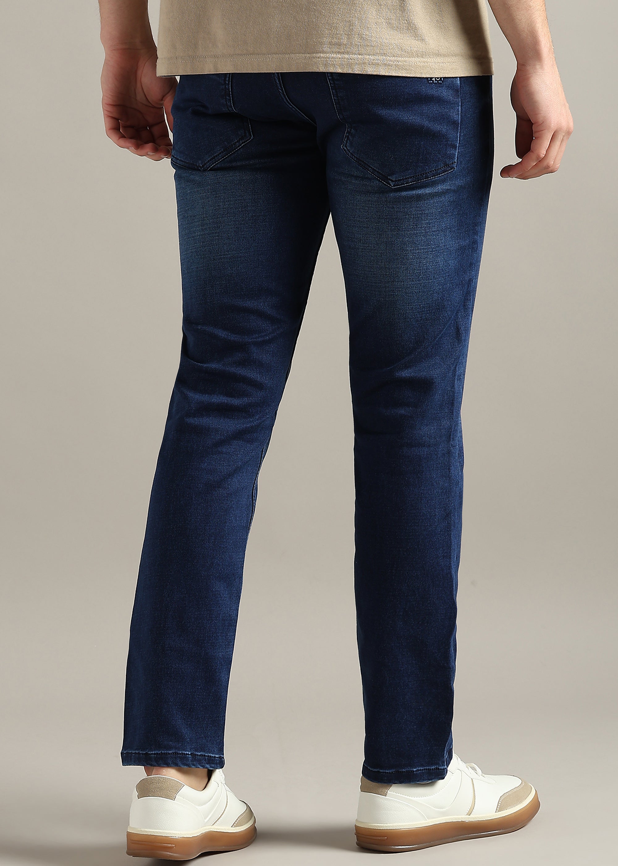 Blue Straight Fit Mid Rise Light Fade Jeans