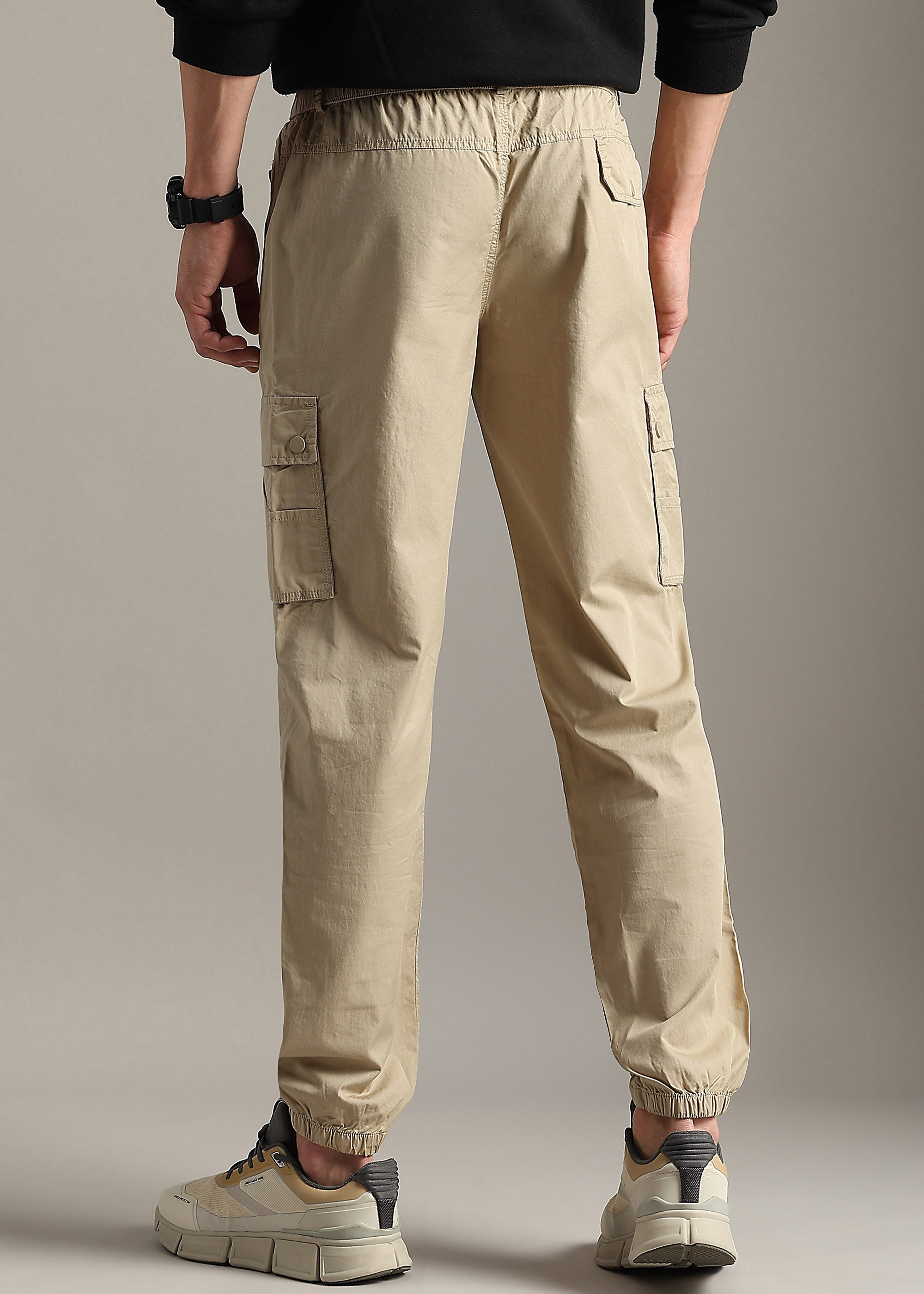 FAWN SOLID COTTON UTILITY JOGGER PANT