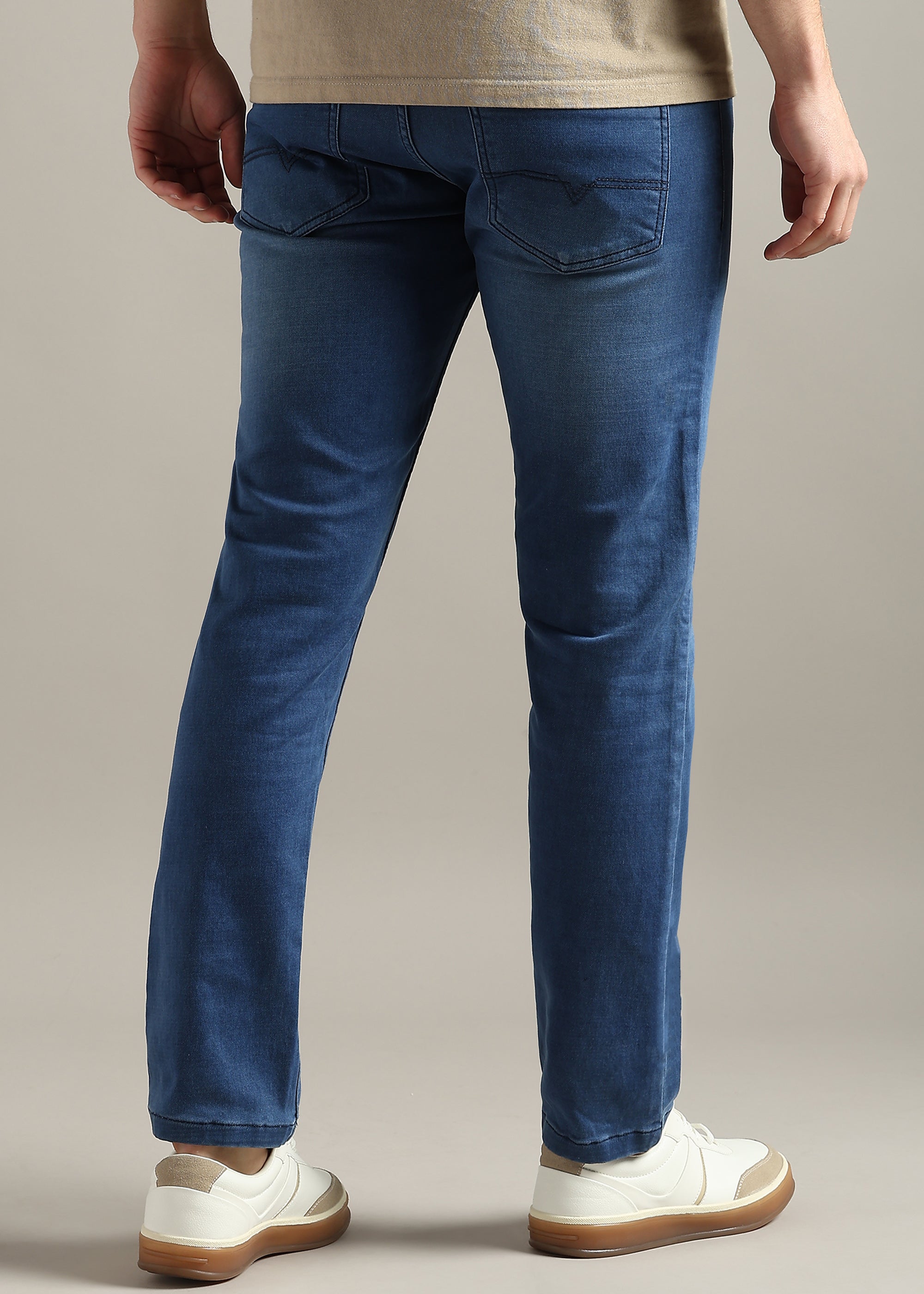 L.Blue Straight Fit Mid Rise Light Fade Jeans