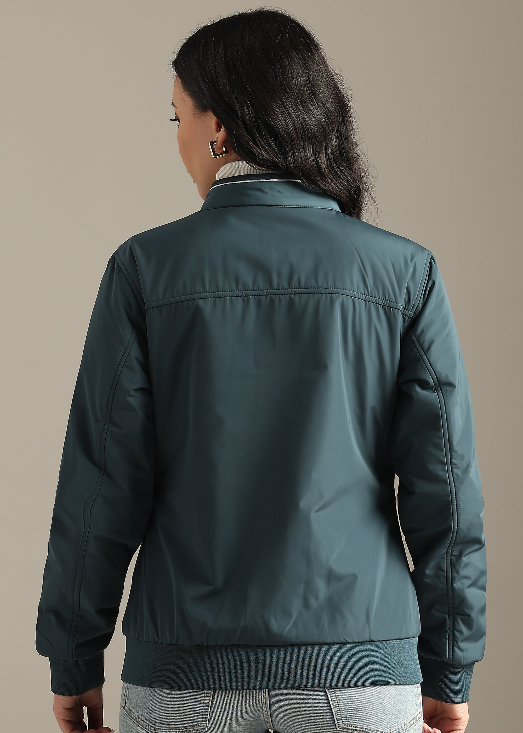 BLUE NYLON PREMIUM REVERSIBLE FULL SLEEVE JACKET