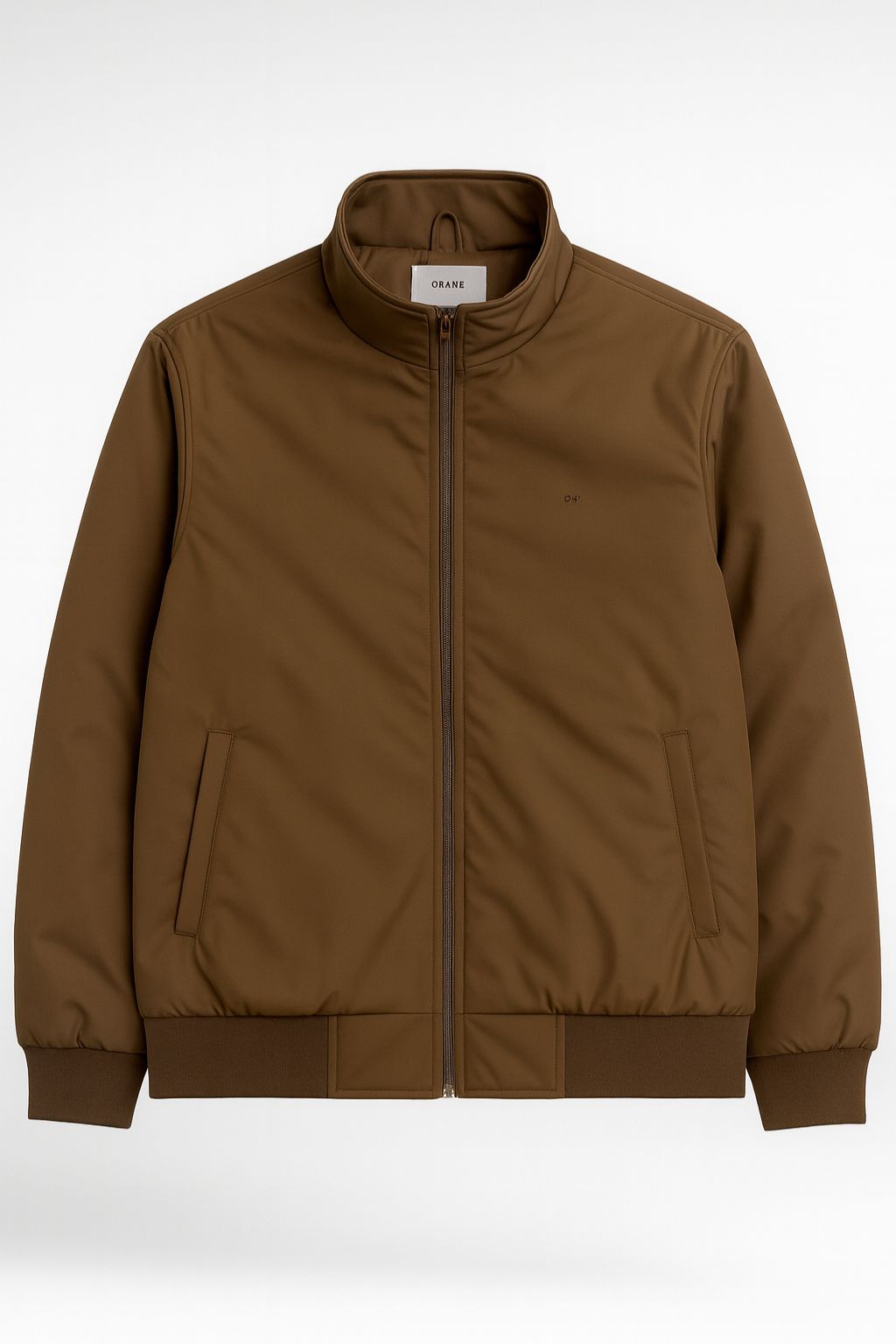 PLUS SIZE BROWN PREMIUM HARRINGTON NYLON JACKET