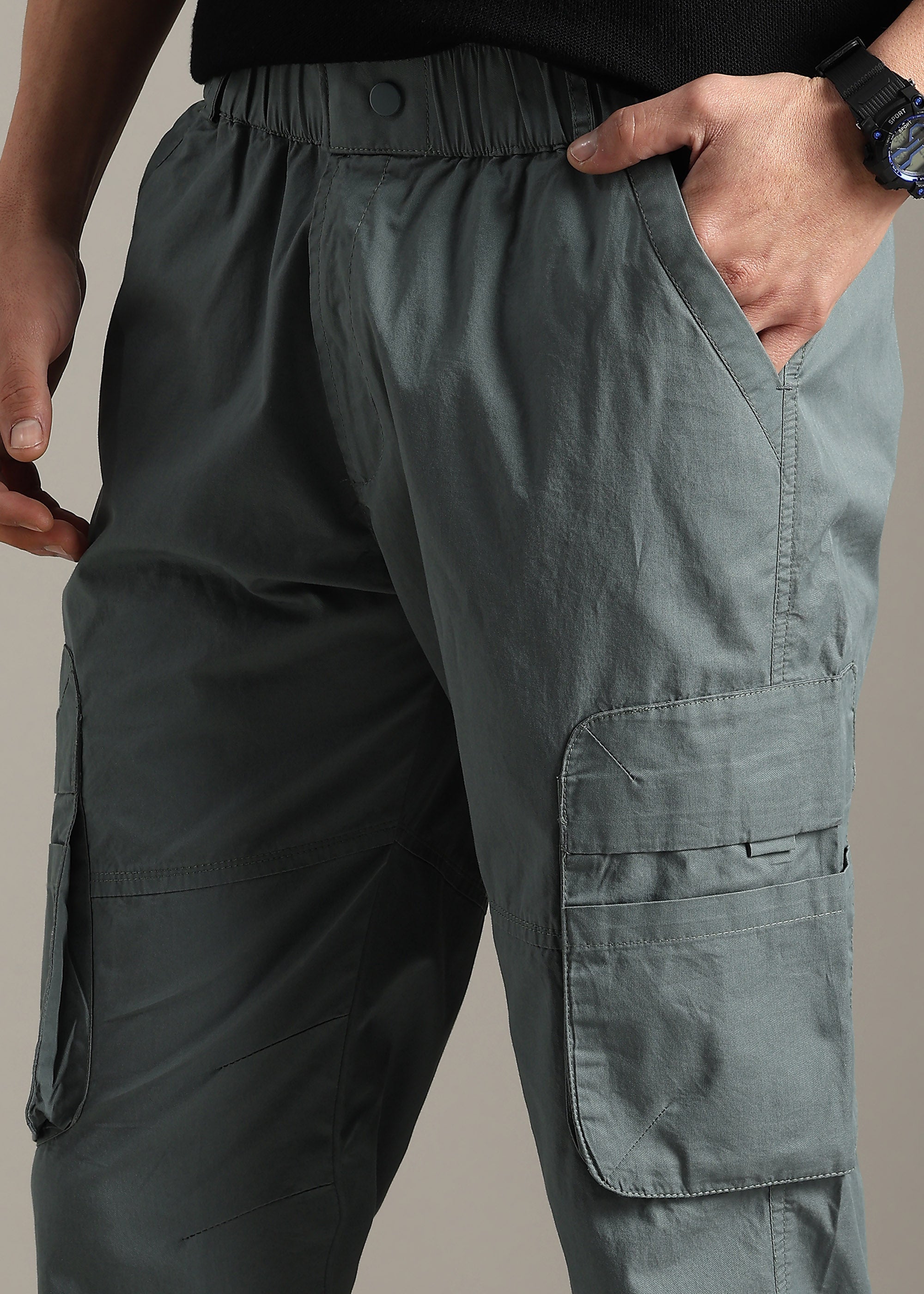 OLIVE PREMIUM COTTON WASHED CARGO PANT