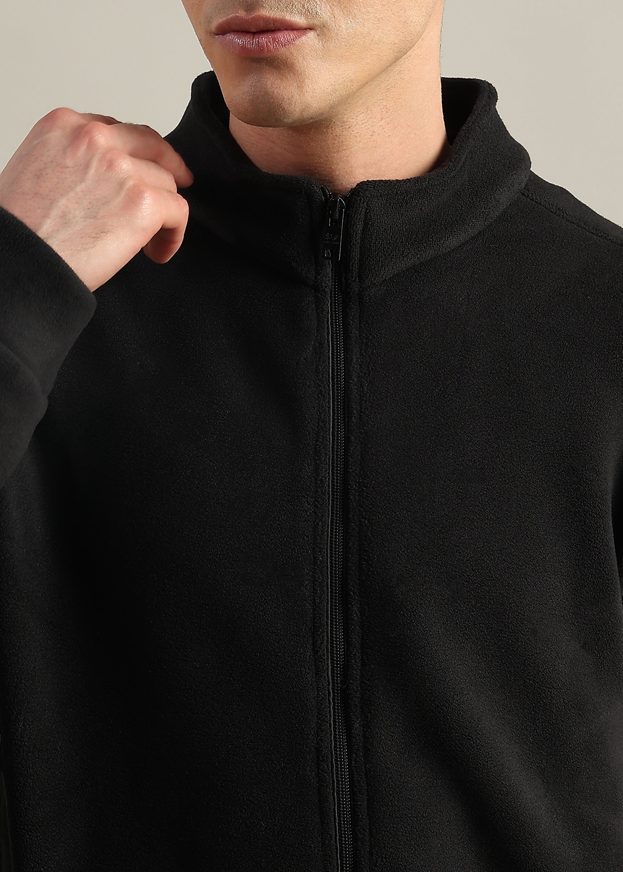 COTTON BLENDED ZIPPER TRACK-SUIT