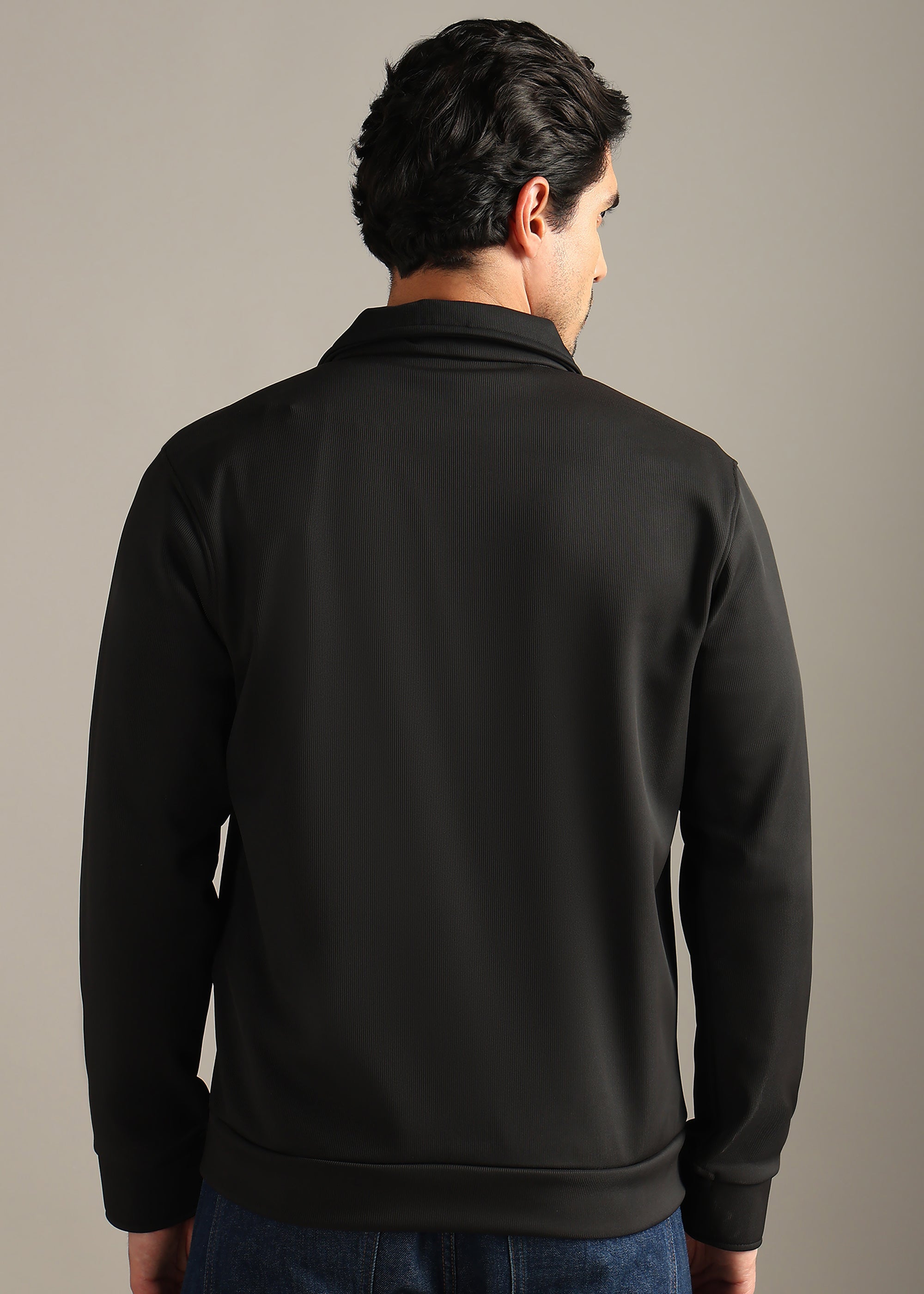 BLACK SOLID PREMIUM WARMTH + ZIPPER SHACKET