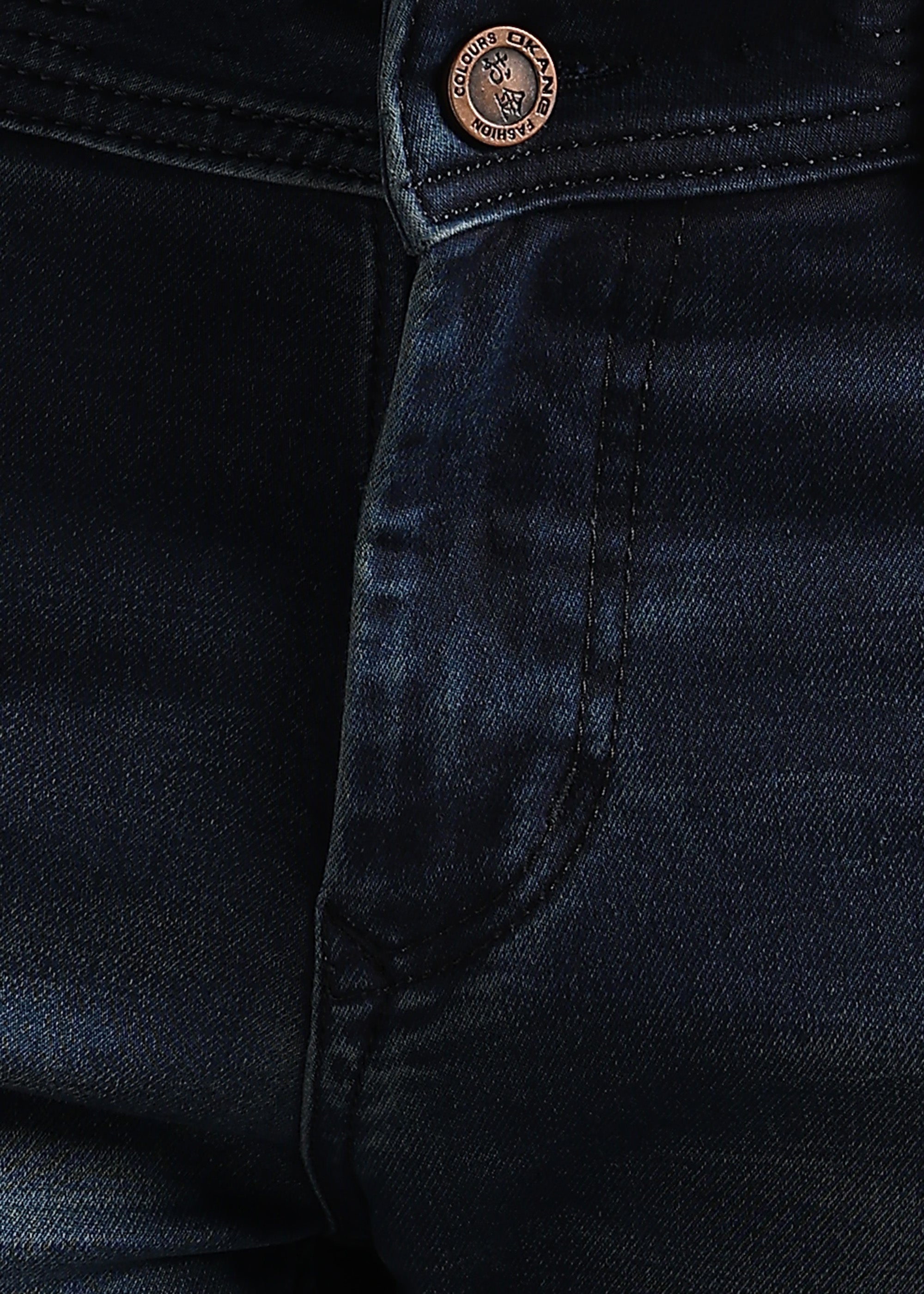 Navy Straight Fit Mid Rise Light Fade Jeans