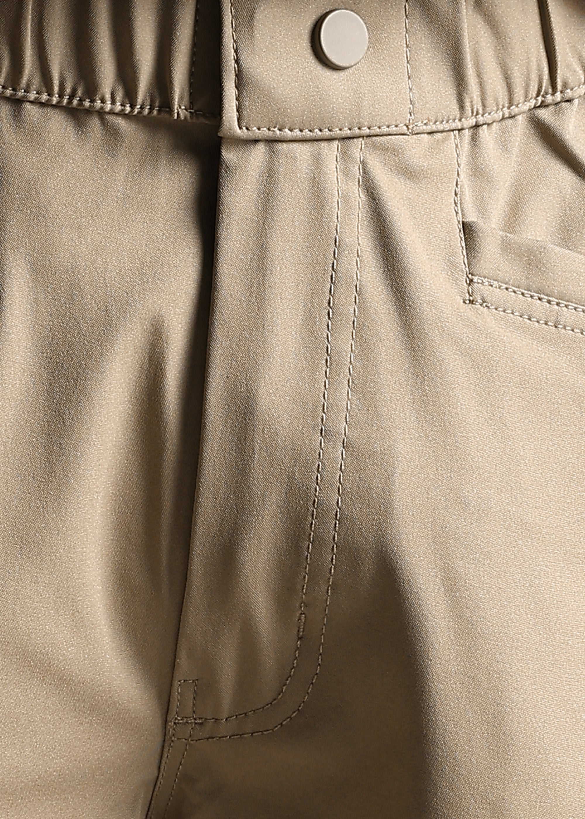 BEIGE NYLON BLENDED ELASTANE CARGO PANT