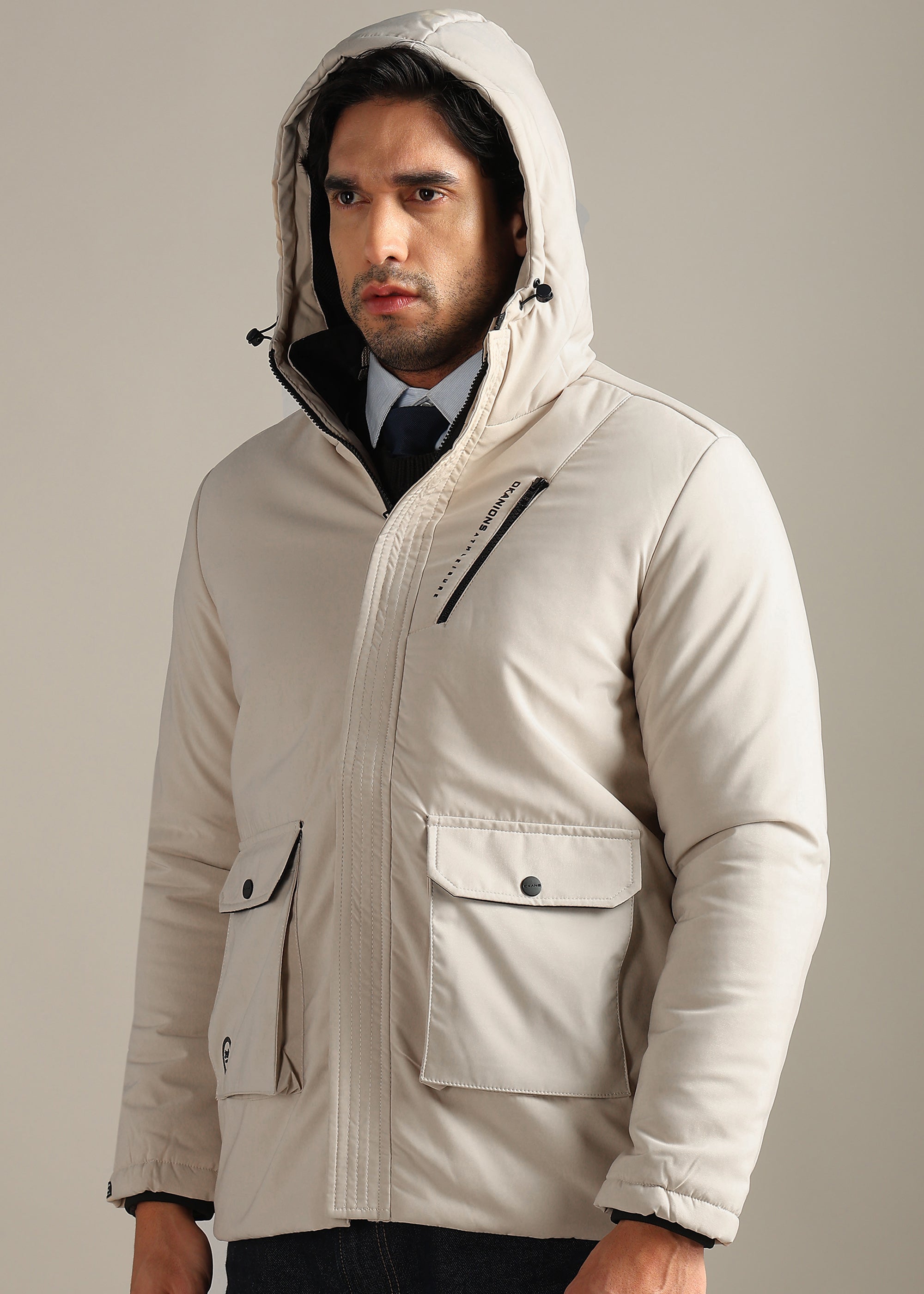 FAWN SOLID POLYESTER SKY FULL SLEEVE JACKET