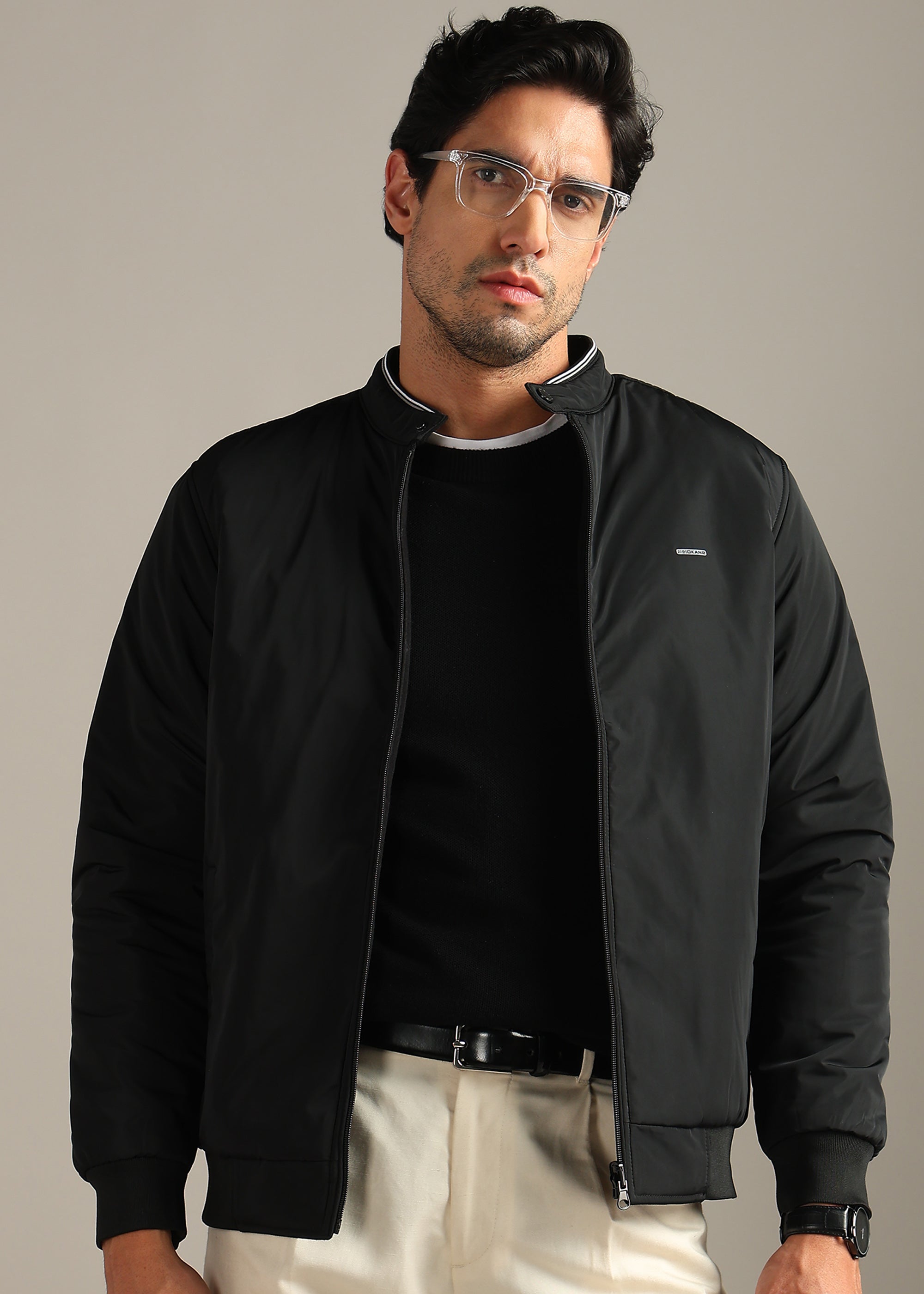 BLACK SOLID REVERSIBLE WITH SWEAT SHIRT INSIDE