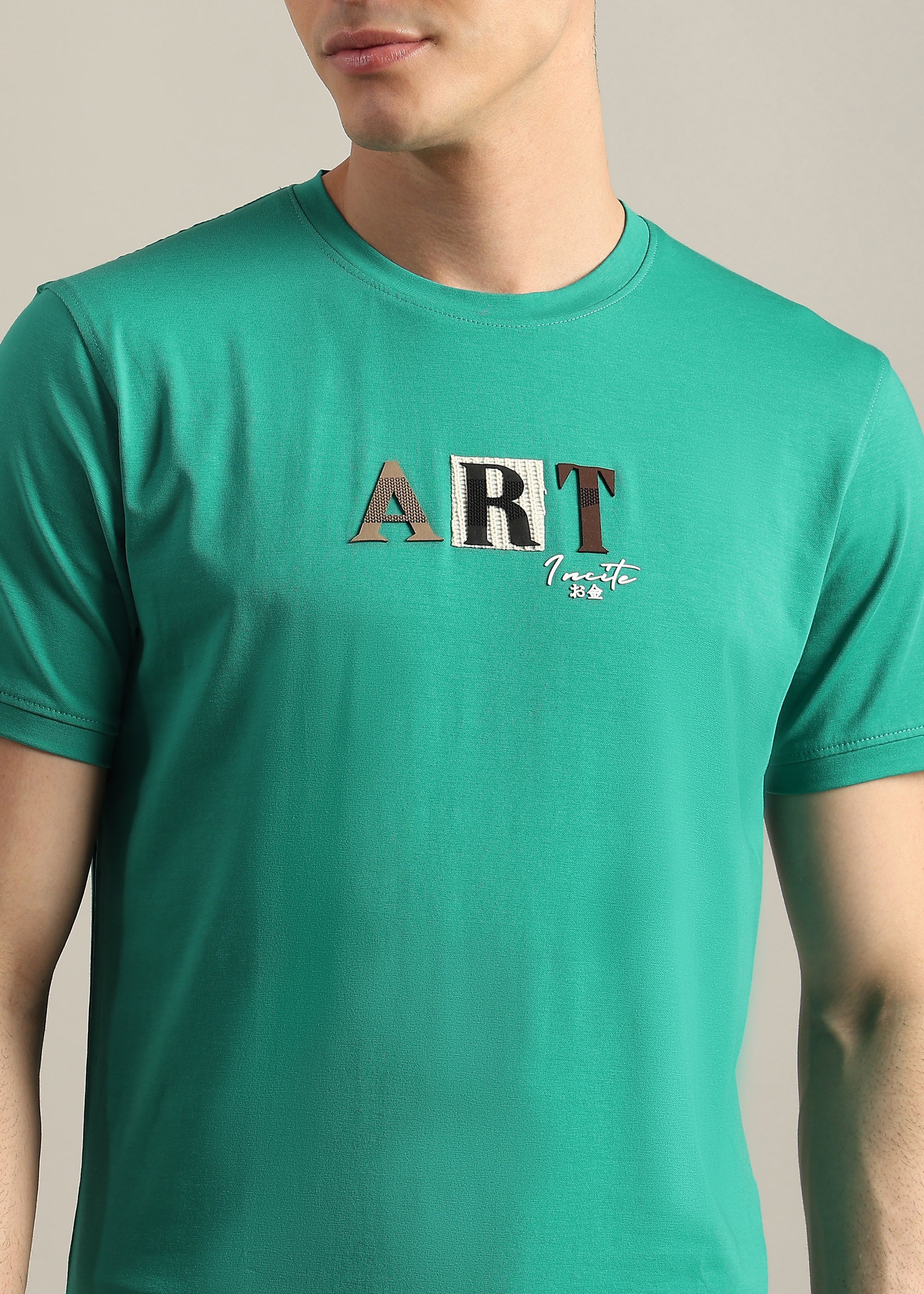 GREEN PREMIUM COTTON ELASTEN T-SHIRT