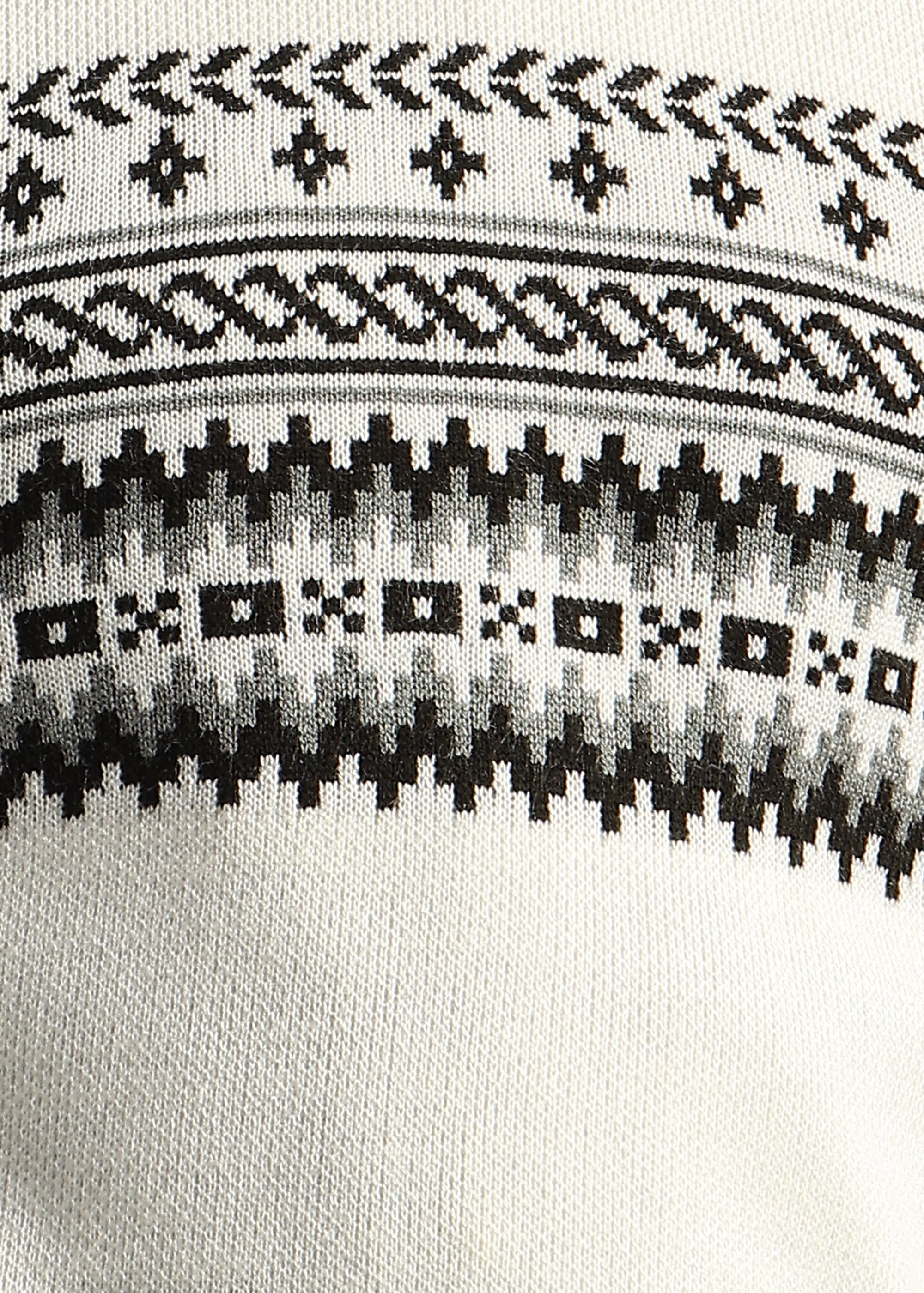 WHITE STRUCTURED CREW NECK SWEATER