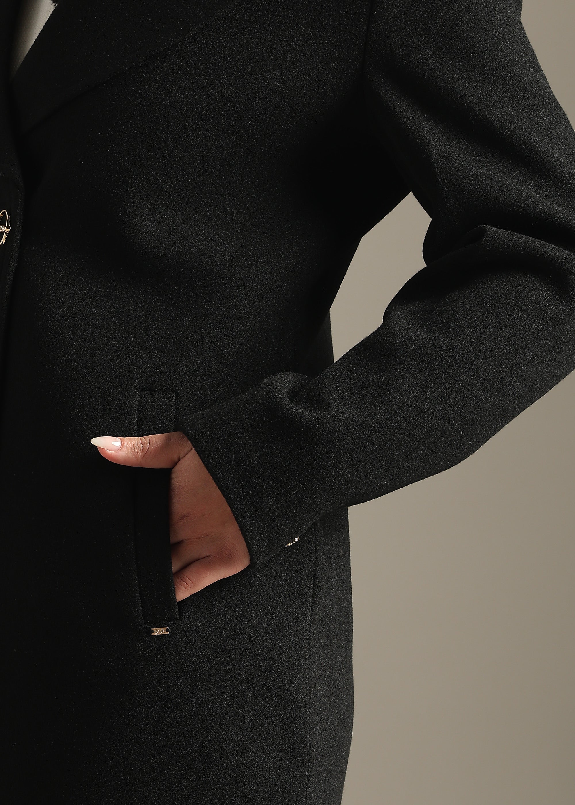 BLACK FORMAL DOUBLE BREASTED OVER COAT