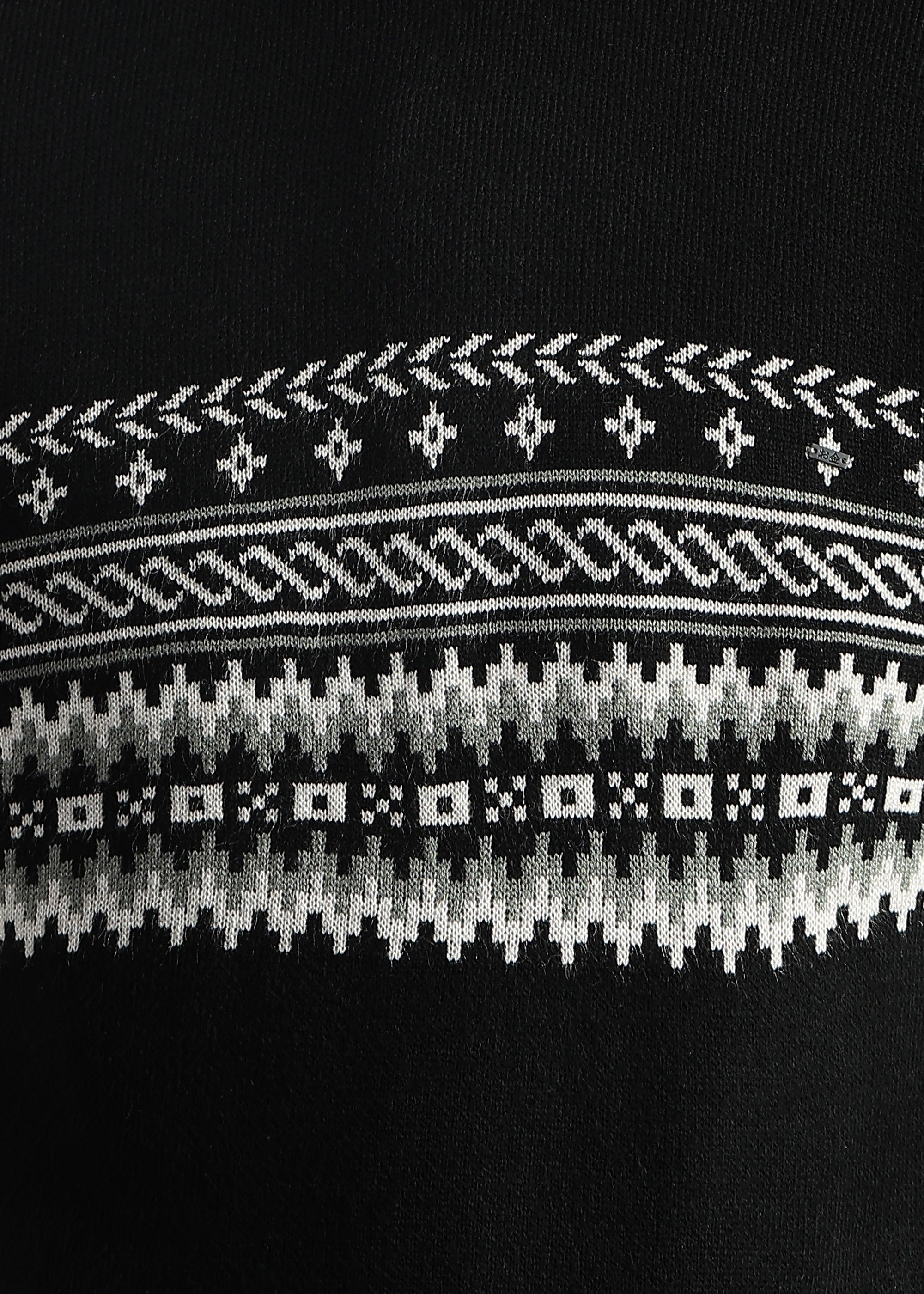 BLACK STRUCTURED CREW NECK SWEATER