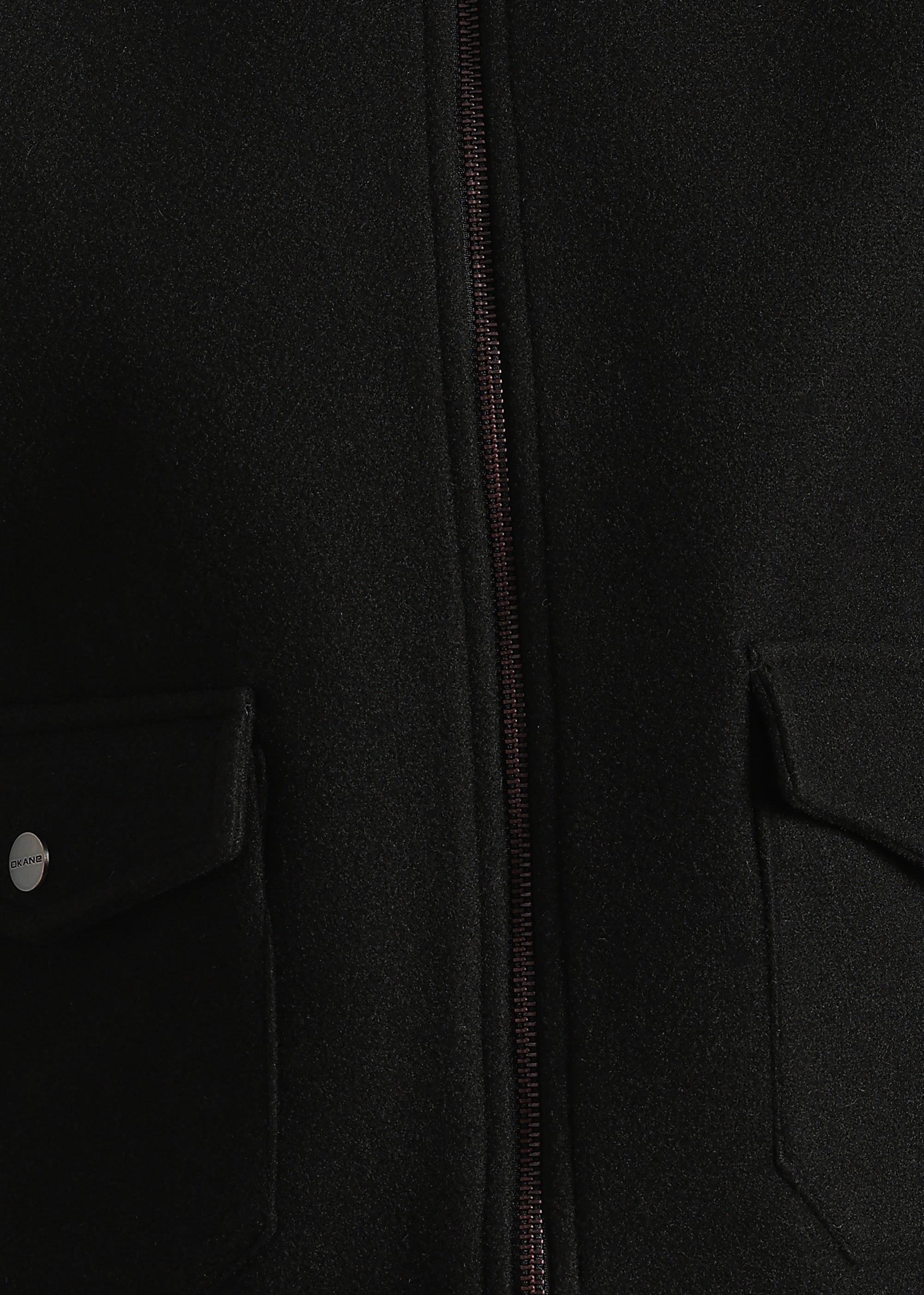 BLACK DETACHABLE FUR BLOUSON COAT